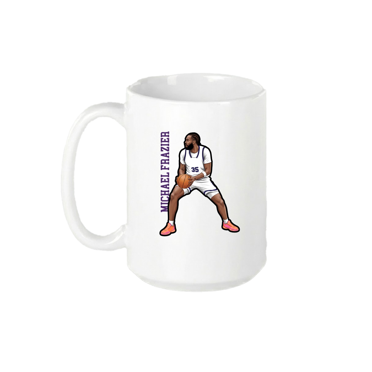 15oz Coffee Mug — Name Vertical in White