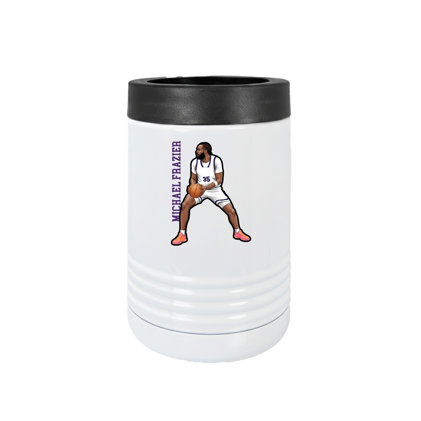 Beverage Holder — Name Vertical in White