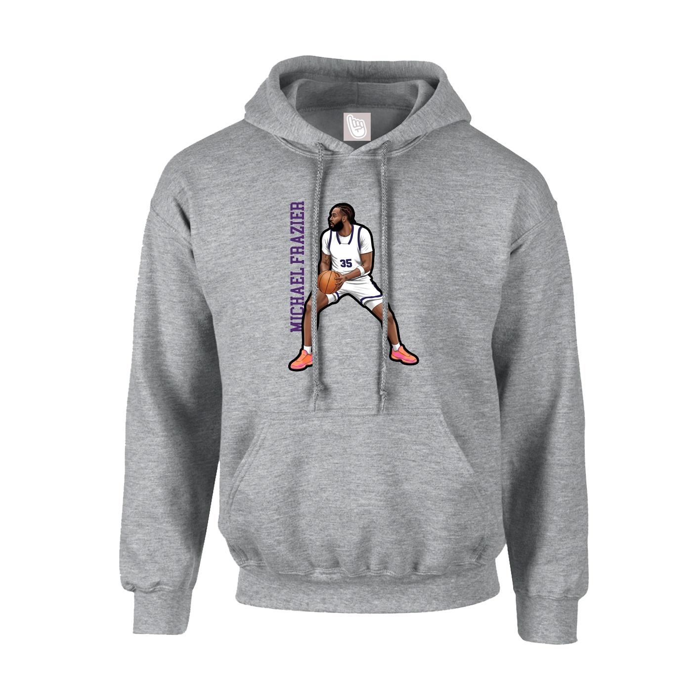 Youth Hoodie — Name Vertical in Grey