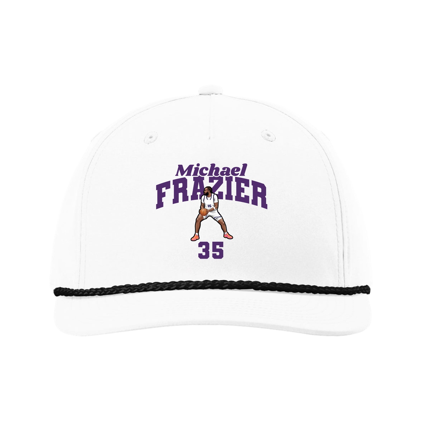 Five-Panel Classic Rope Cap — Signature Arch in White