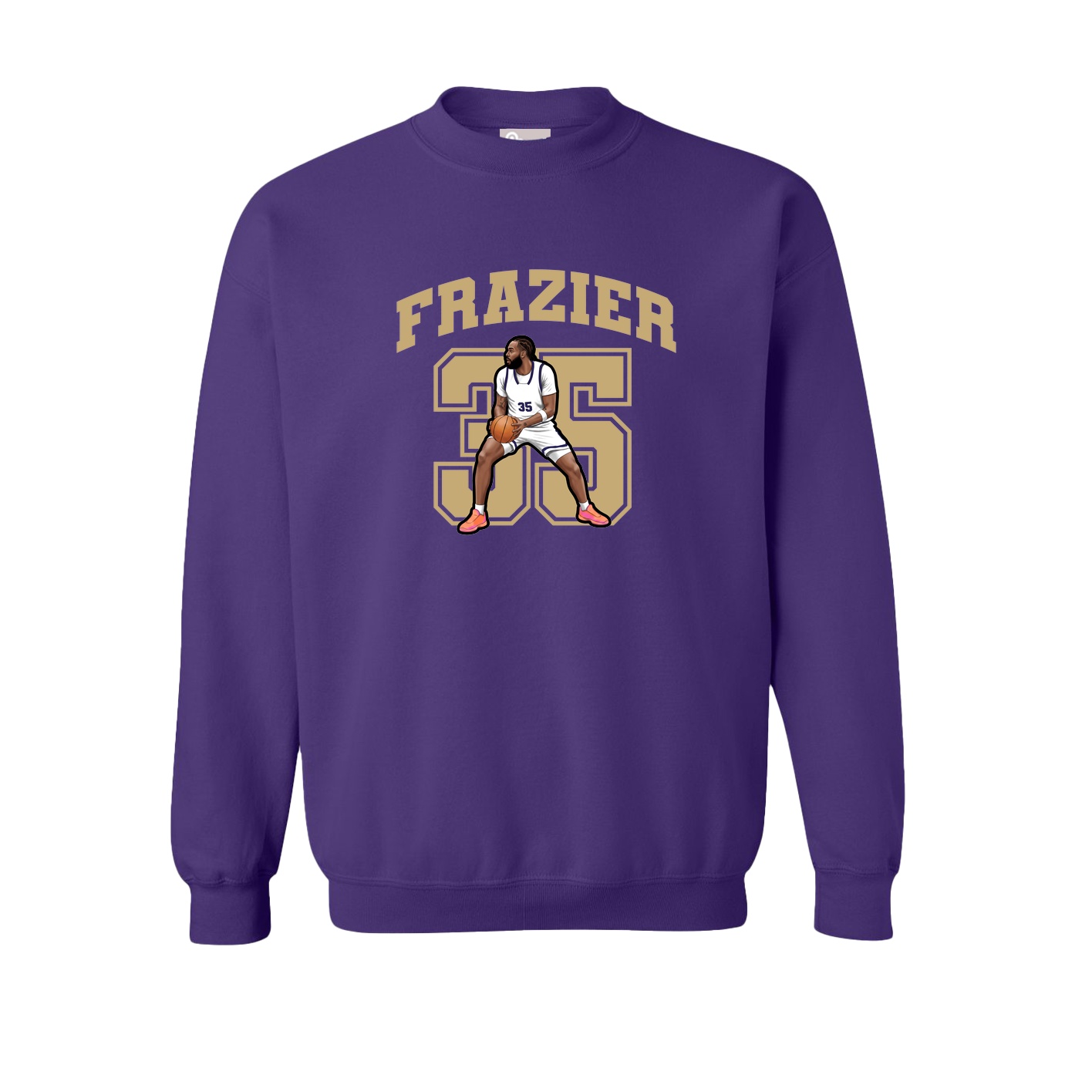 Fleece Crew — Number in Purple