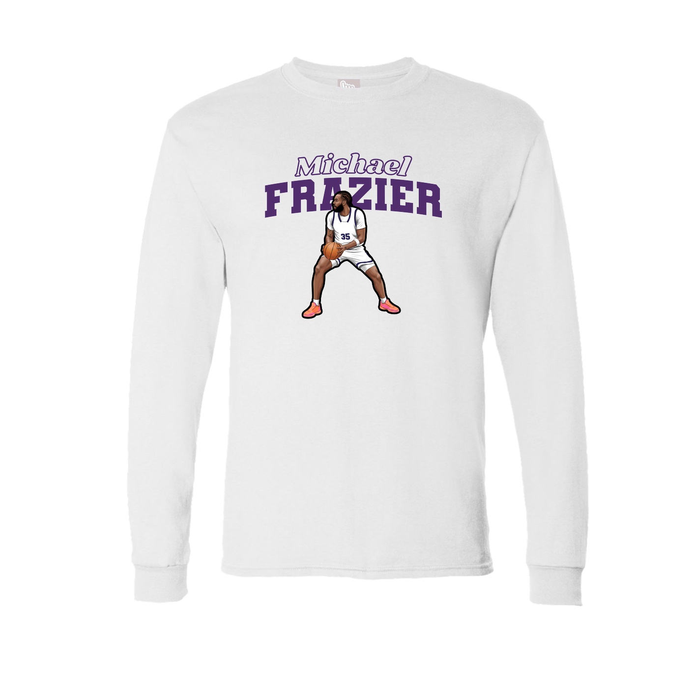 Long Sleeve Tee — Name Arch in White