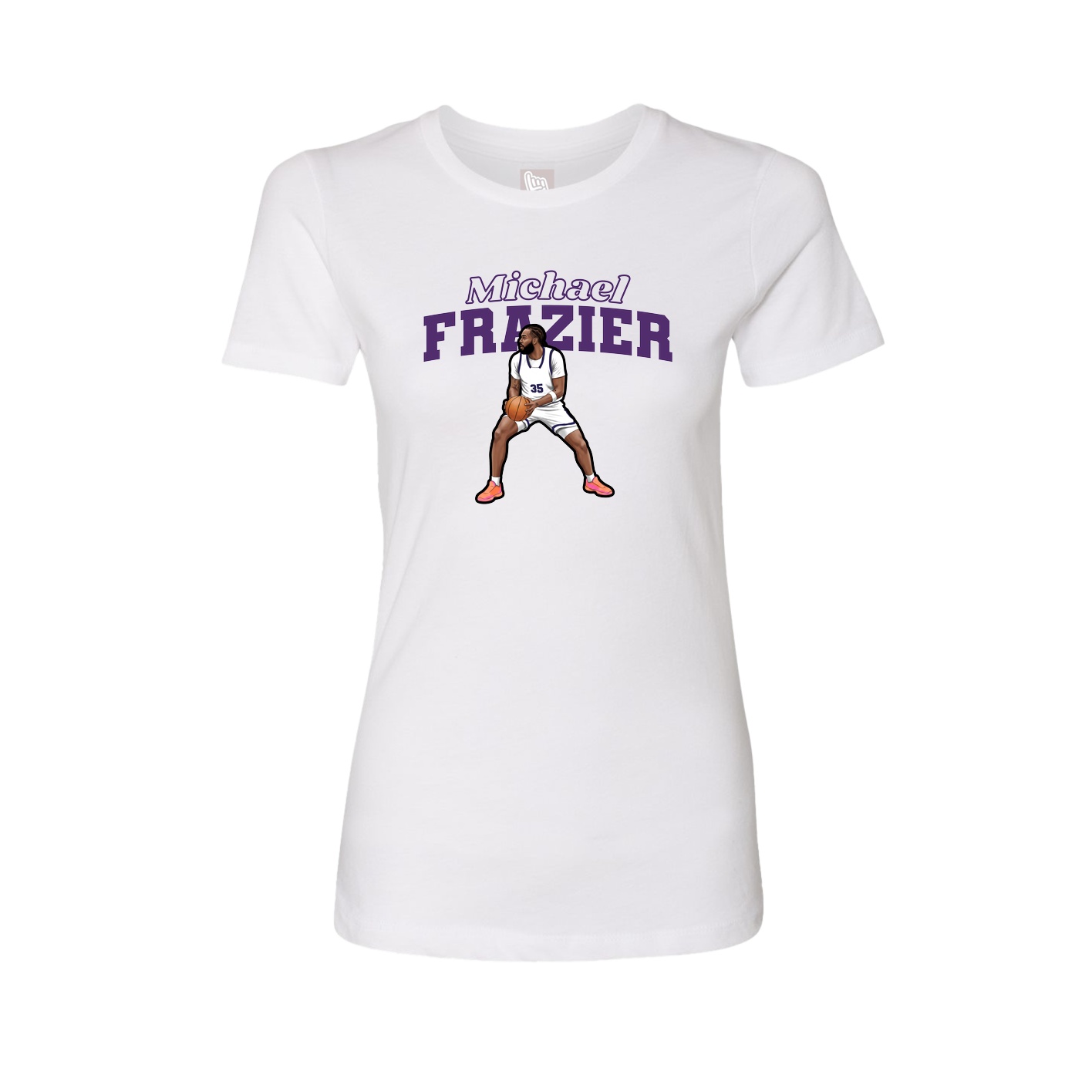 Fitted Women's Tee — Name Arch in White