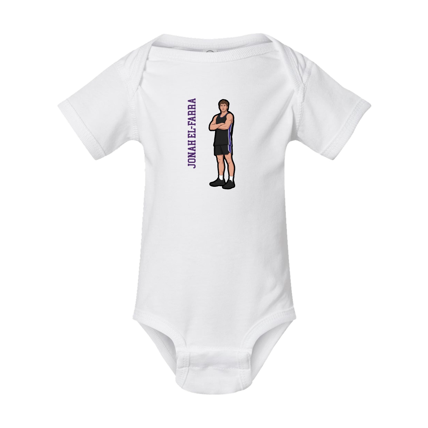 Baby Onesie — Name Vertical in White