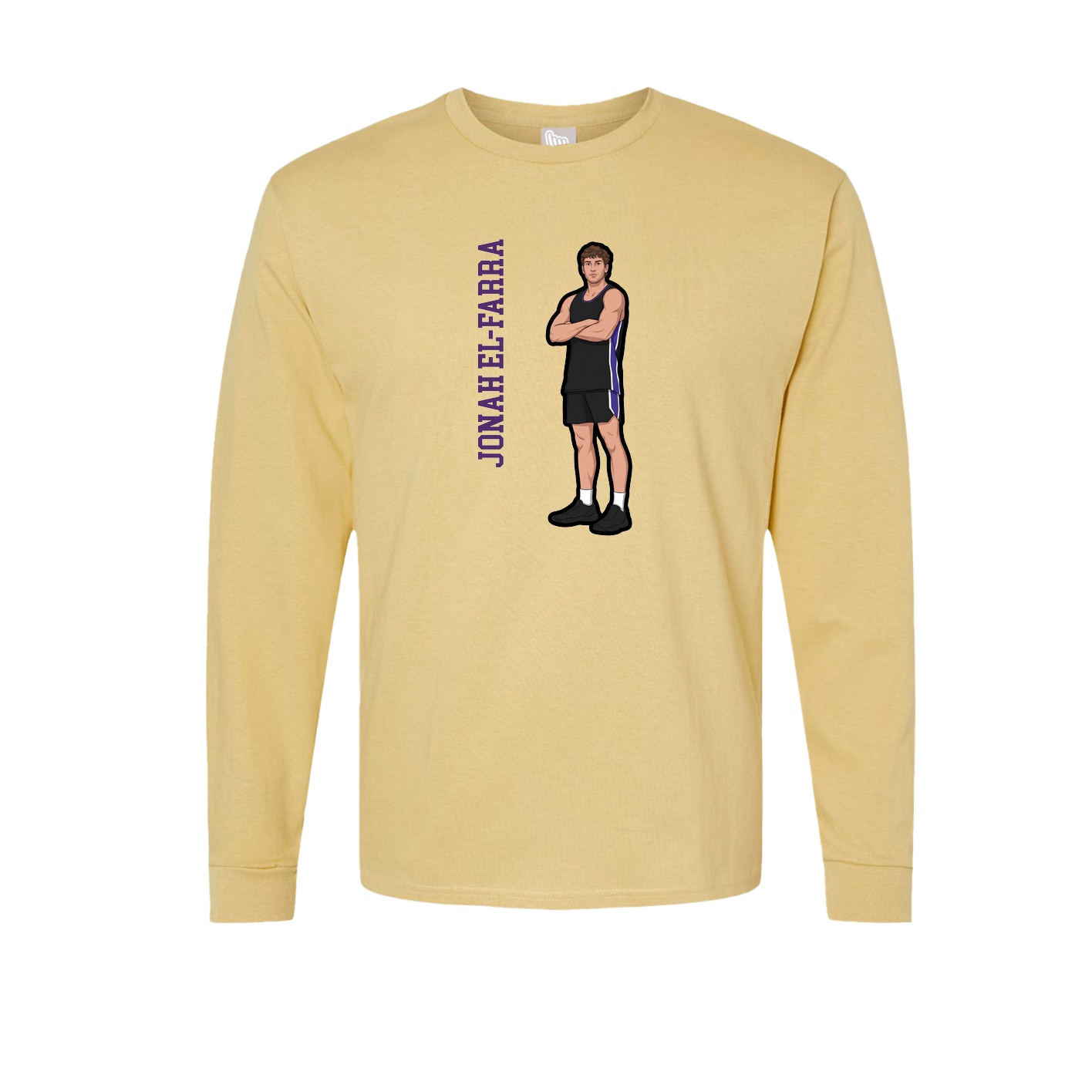 Long Sleeve Tee — Name Vertical in Vegas Gold