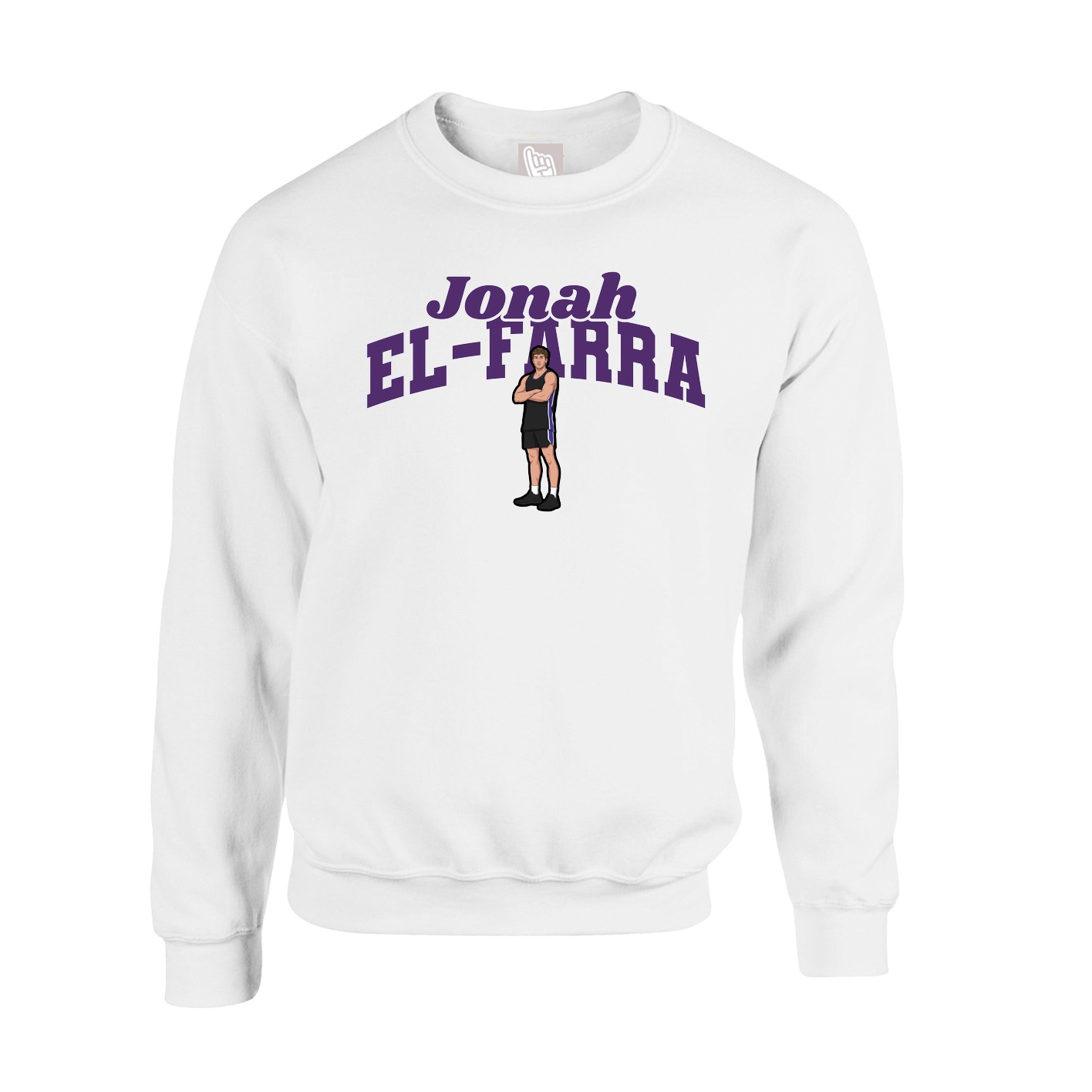 Fleece Crew — Signature Arch in White