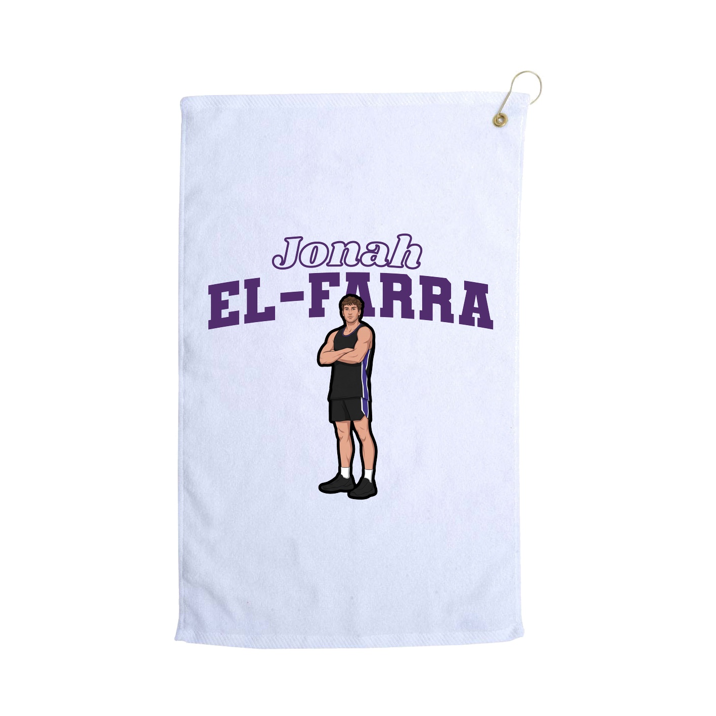 Golf Towel — Name Arch in White