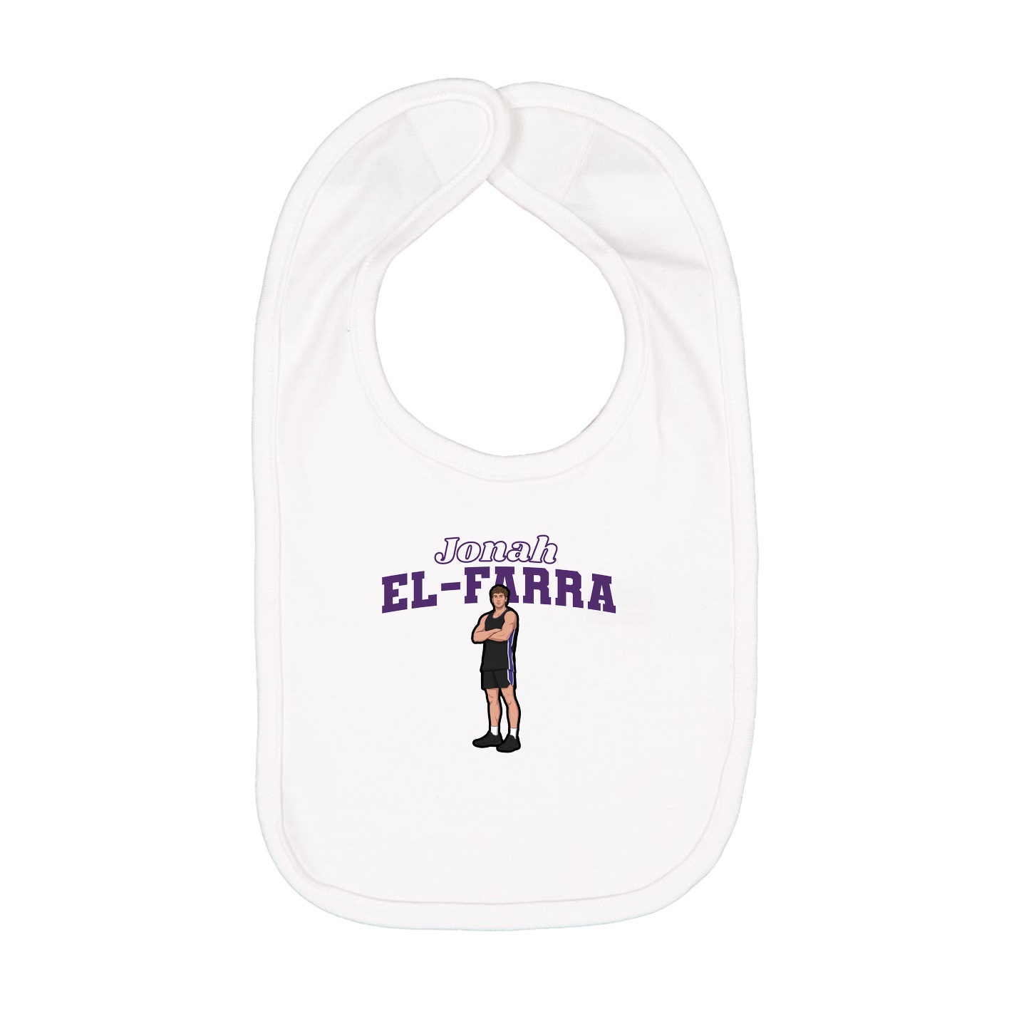 Infant Bib — Name Arch in White