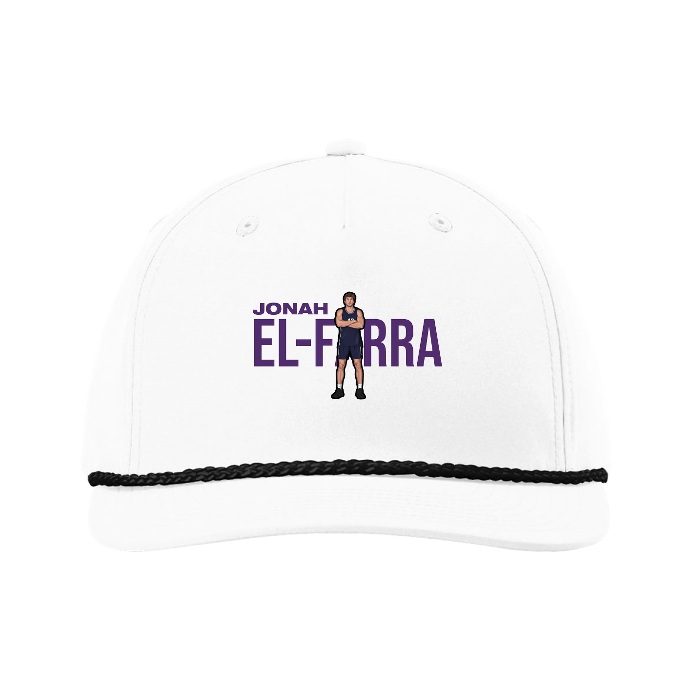 Five-Panel Classic Rope Cap — Player Name in White