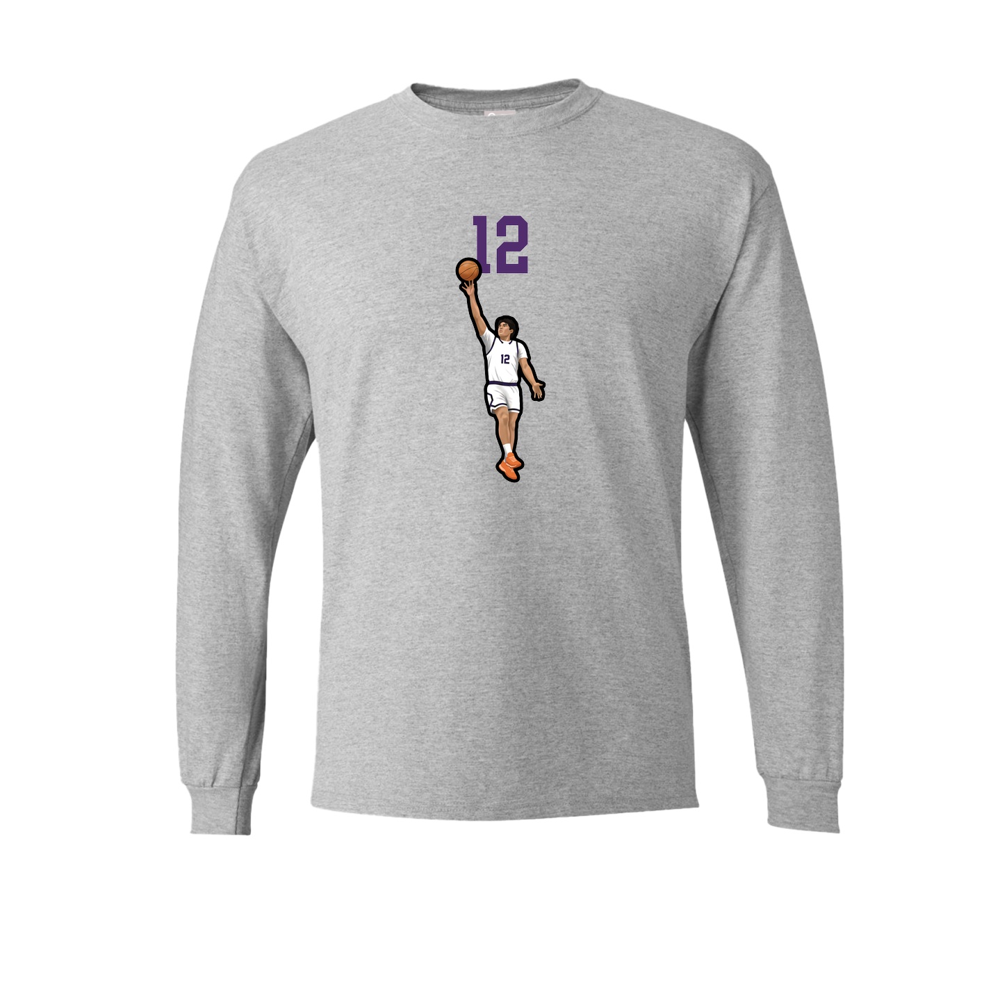 Long Sleeve Tee — Number Top in Grey