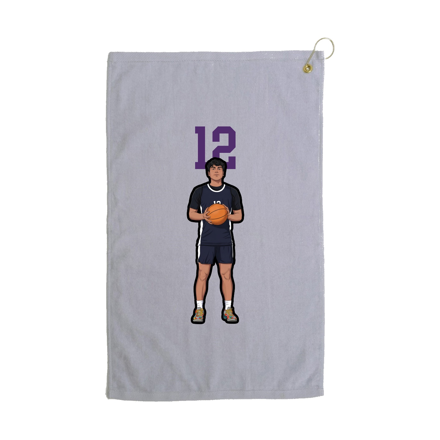 Golf Towel — Number Top in Grey