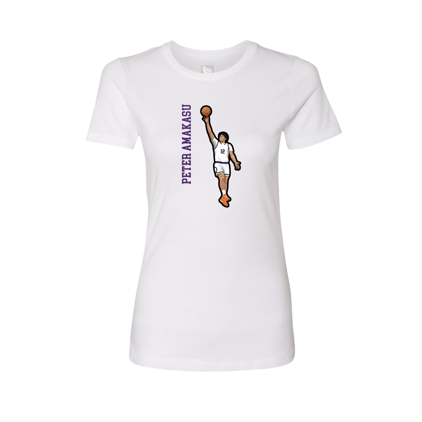Fitted Women's Tee — Name Vertical in White