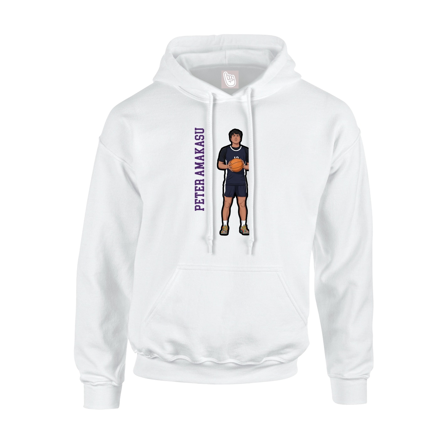 Hoodie — Name Vertical in White