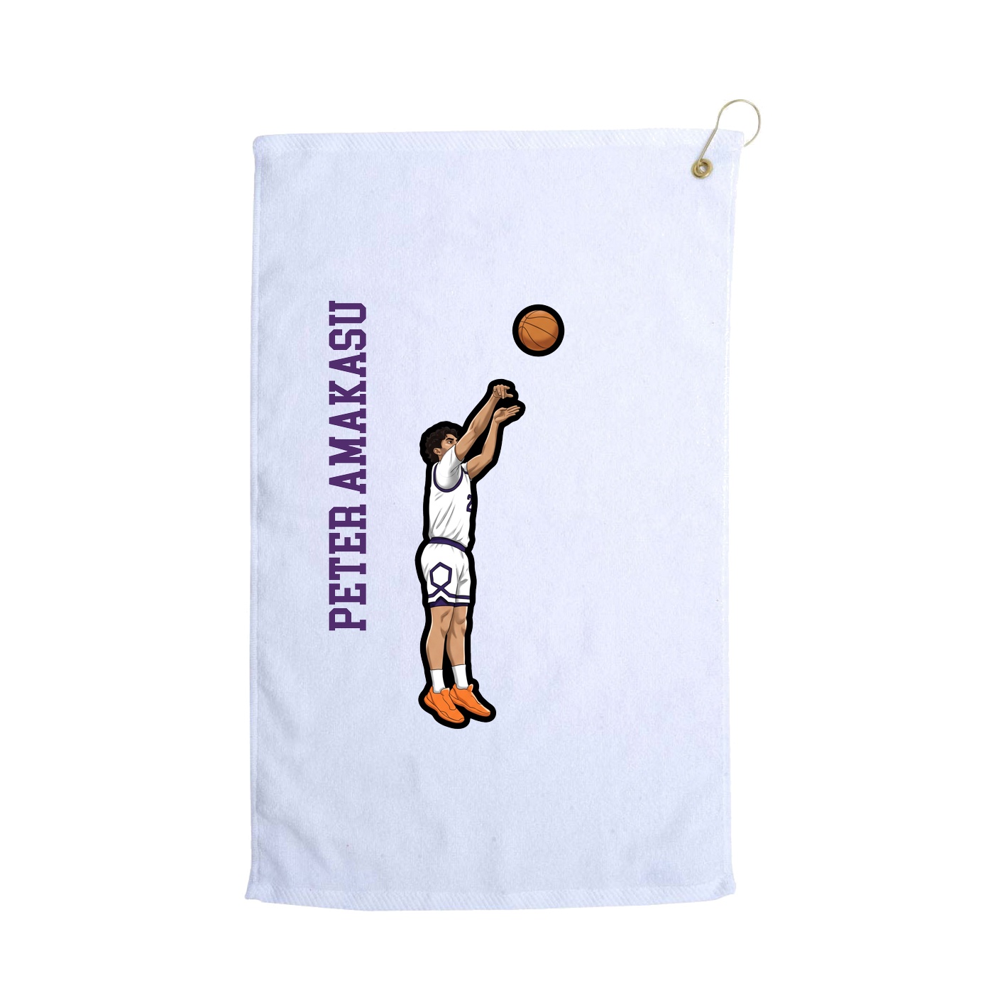 Golf Towel — Name Vertical in White