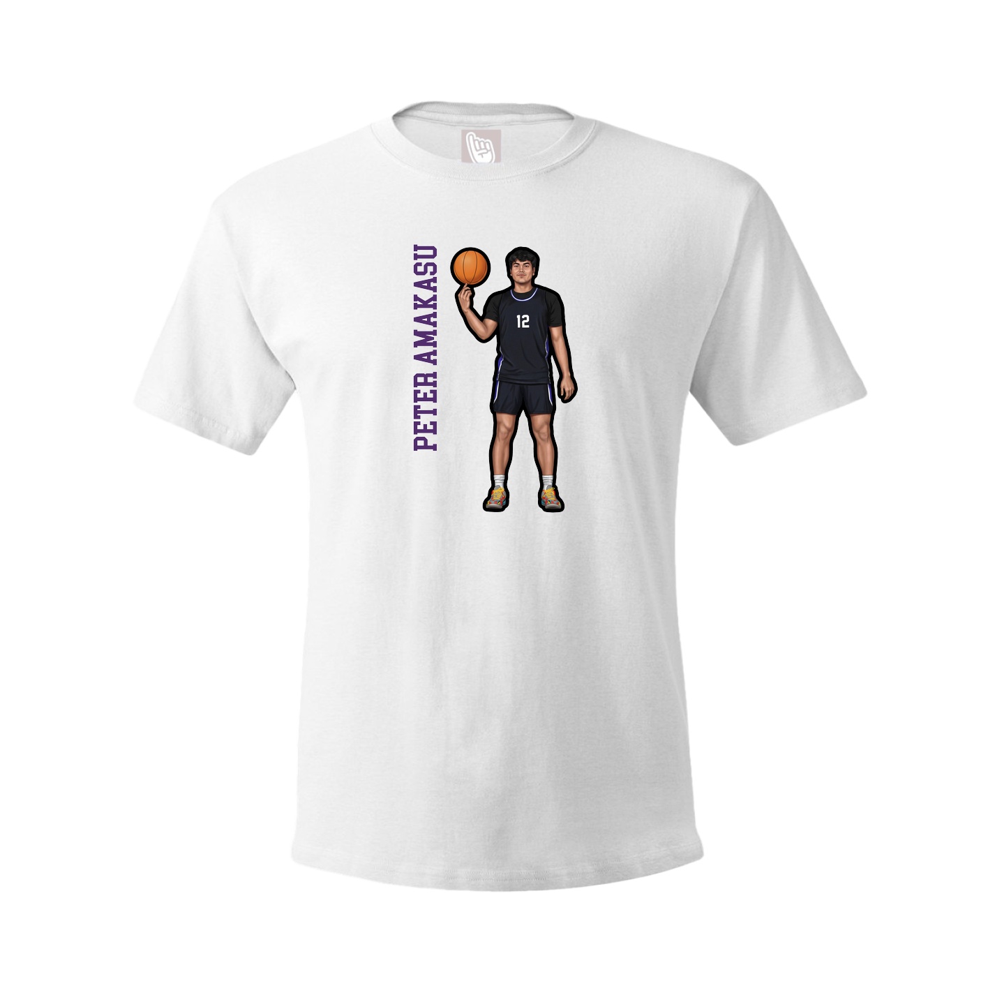Youth Tee — Name Vertical in White