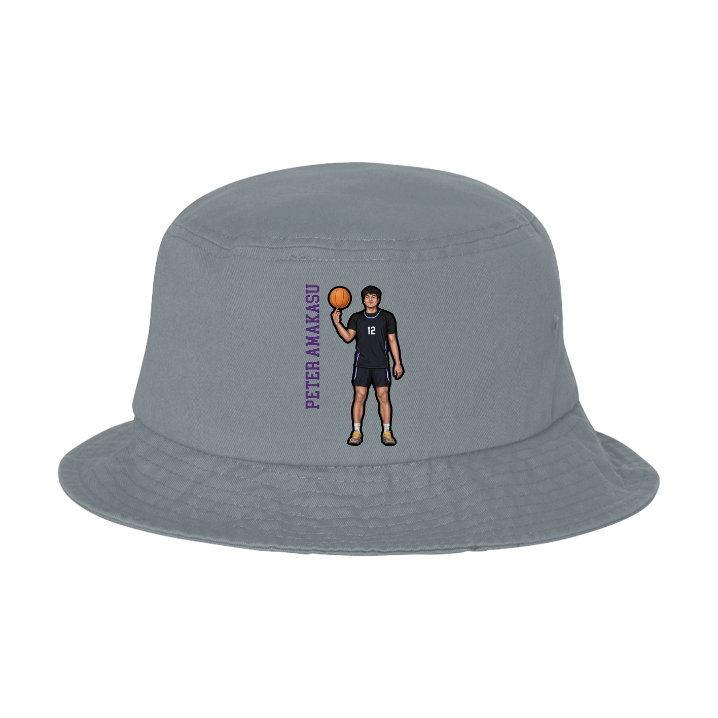 Bucket Cap — Name Vertical in Grey