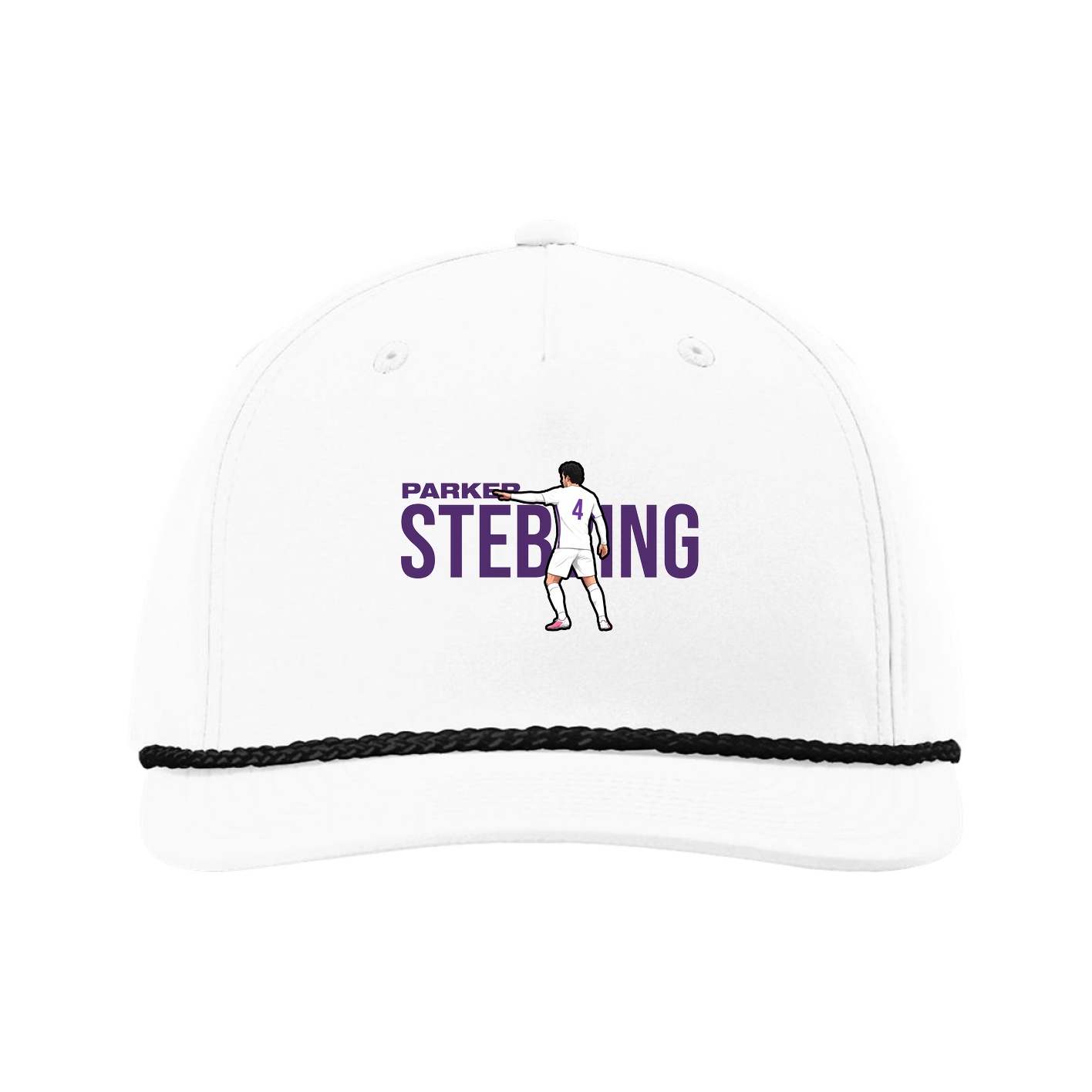 Five-Panel Classic Rope Cap — Player Name in White