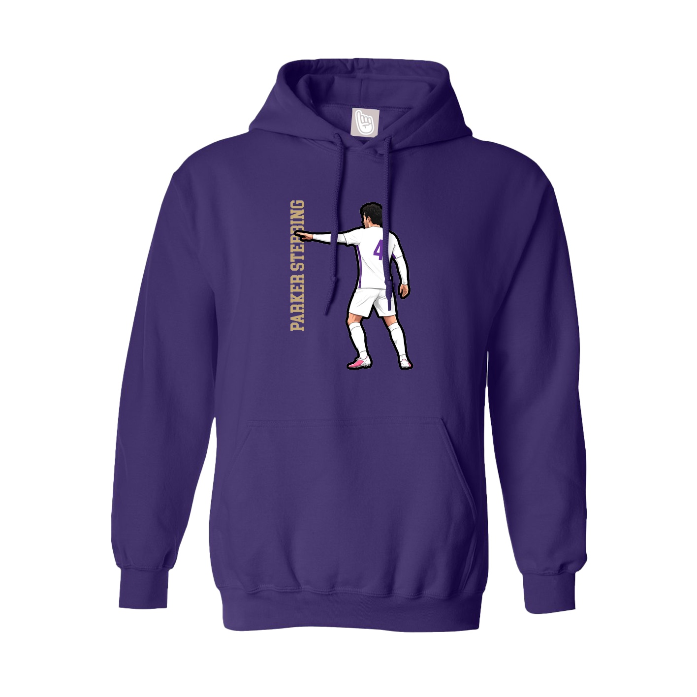 Youth Hoodie — Name Vertical in Purple