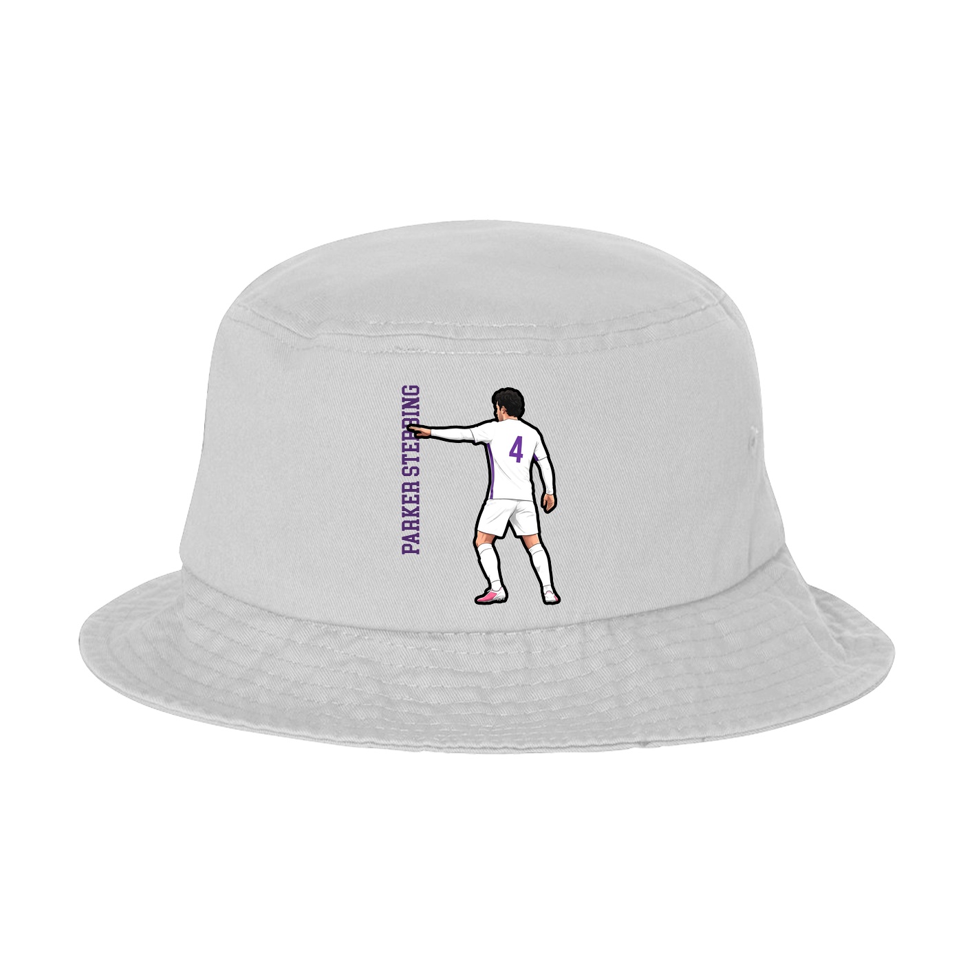 Bucket Cap — Name Vertical in White