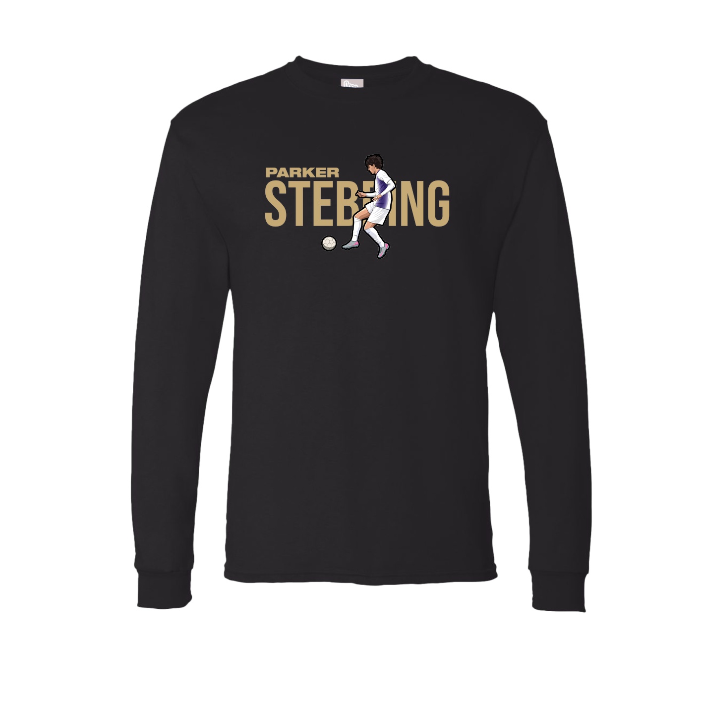 Long Sleeve Tee — Player Name in Black
