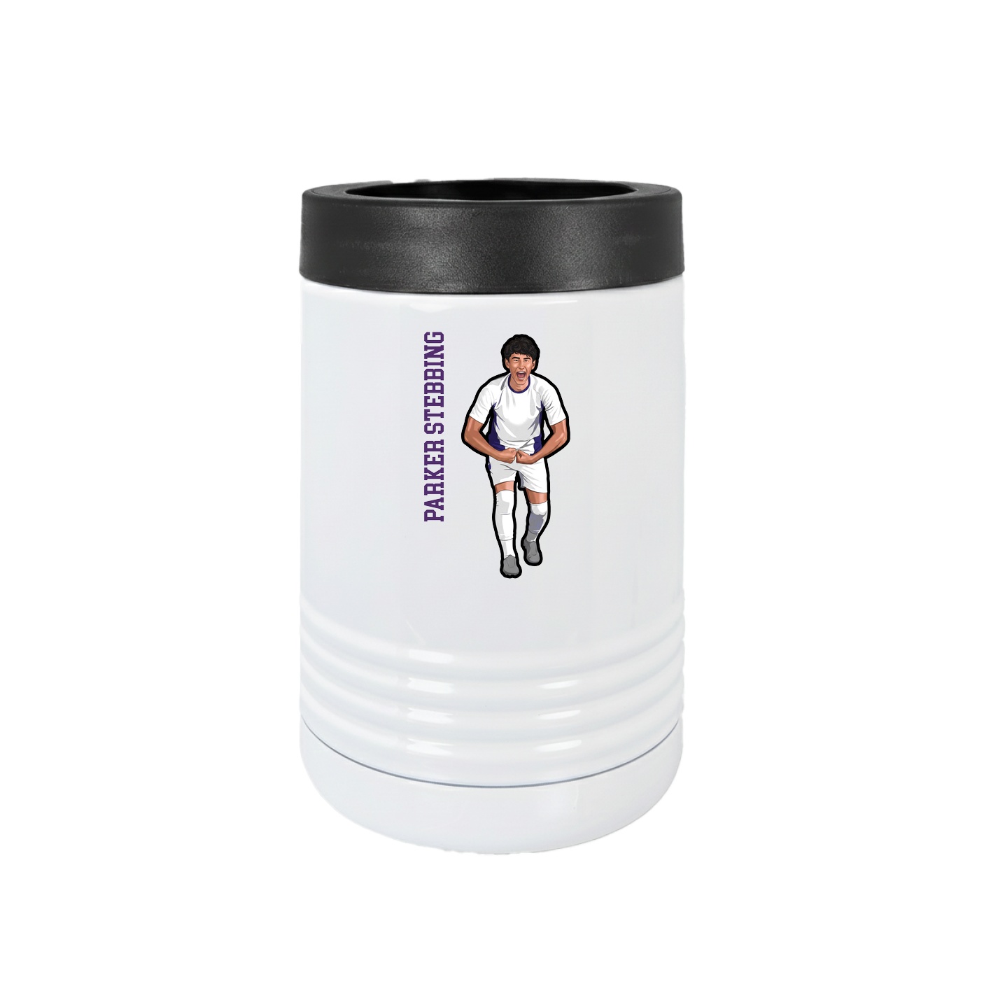 Beverage Holder — Name Vertical in White