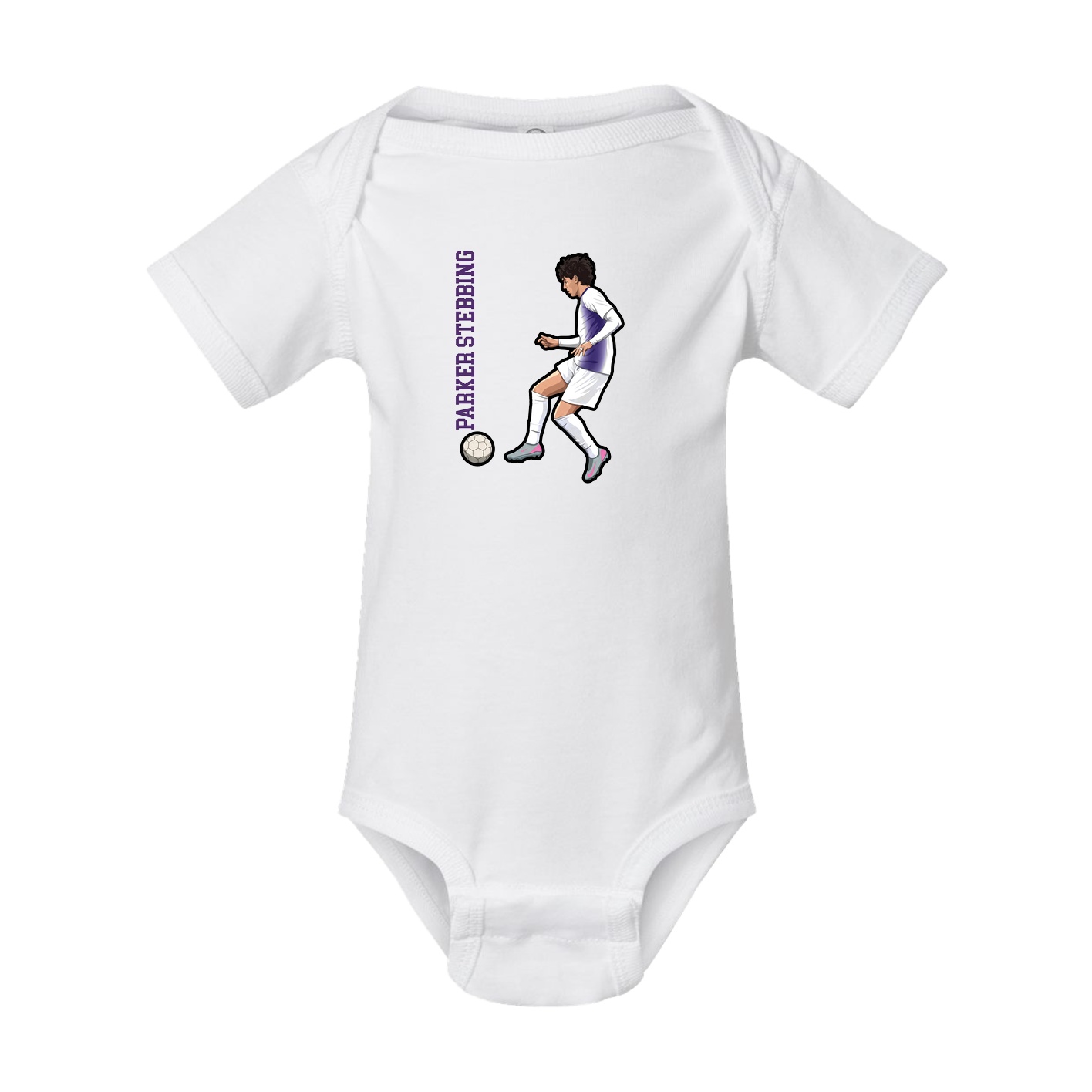 Baby Onesie — Name Vertical in White