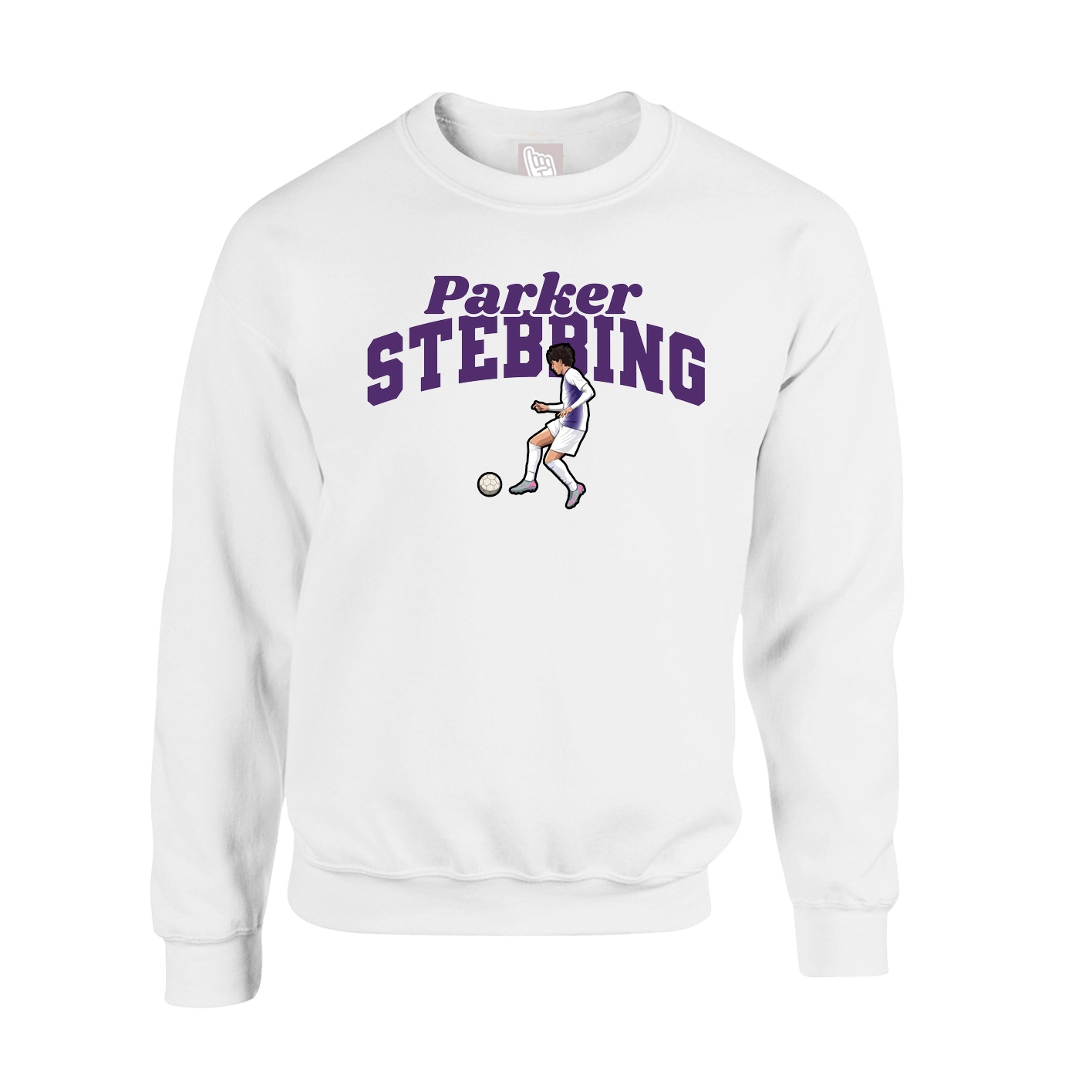 Fleece Crew — Signature Arch in White