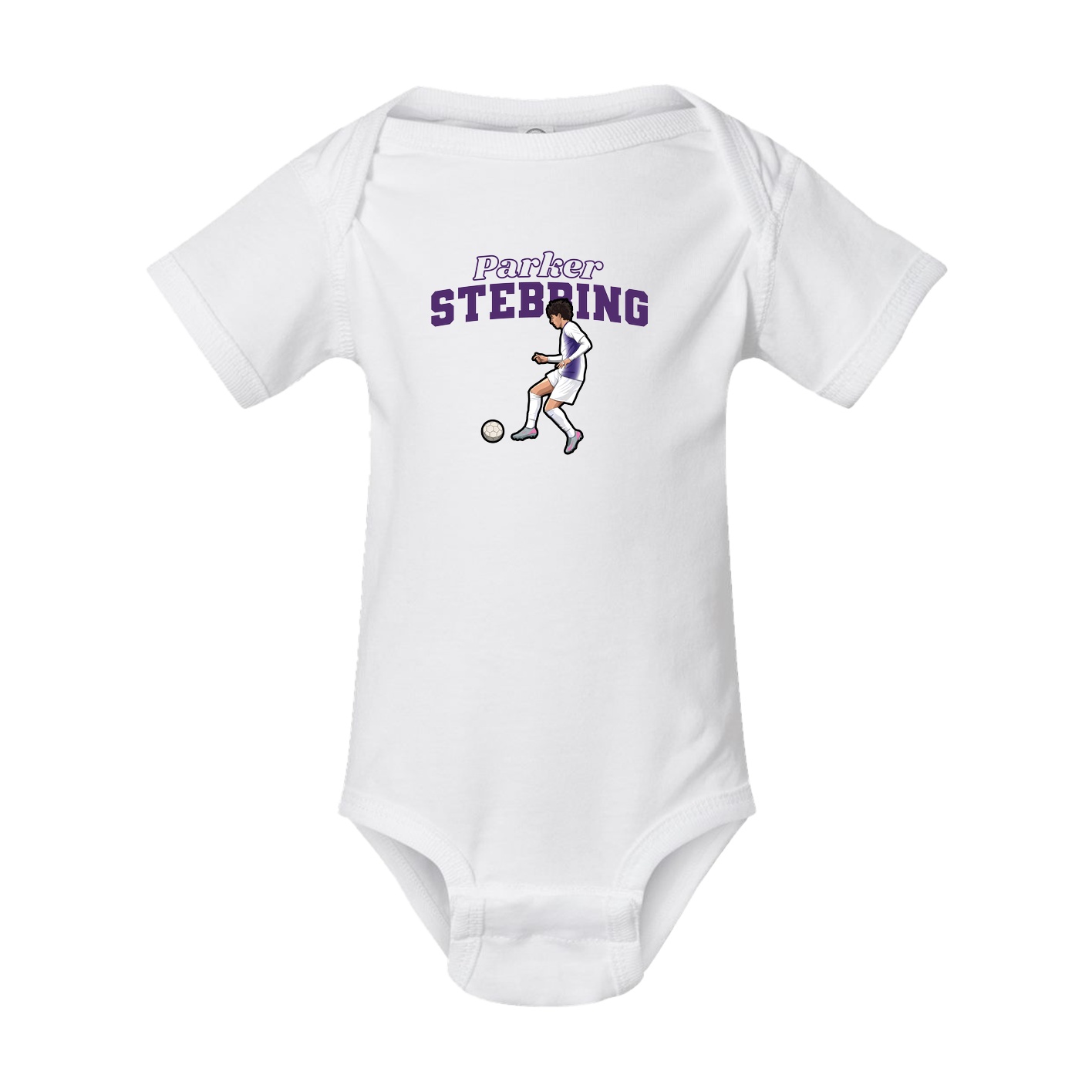 Baby Onesie — Name Arch in White