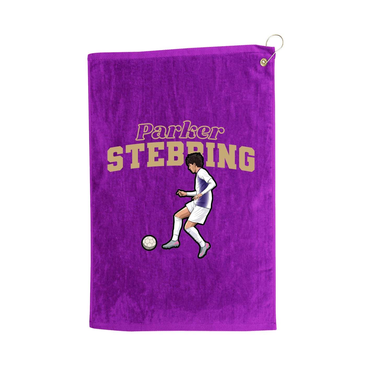 Golf Towel — Name Arch in Purple