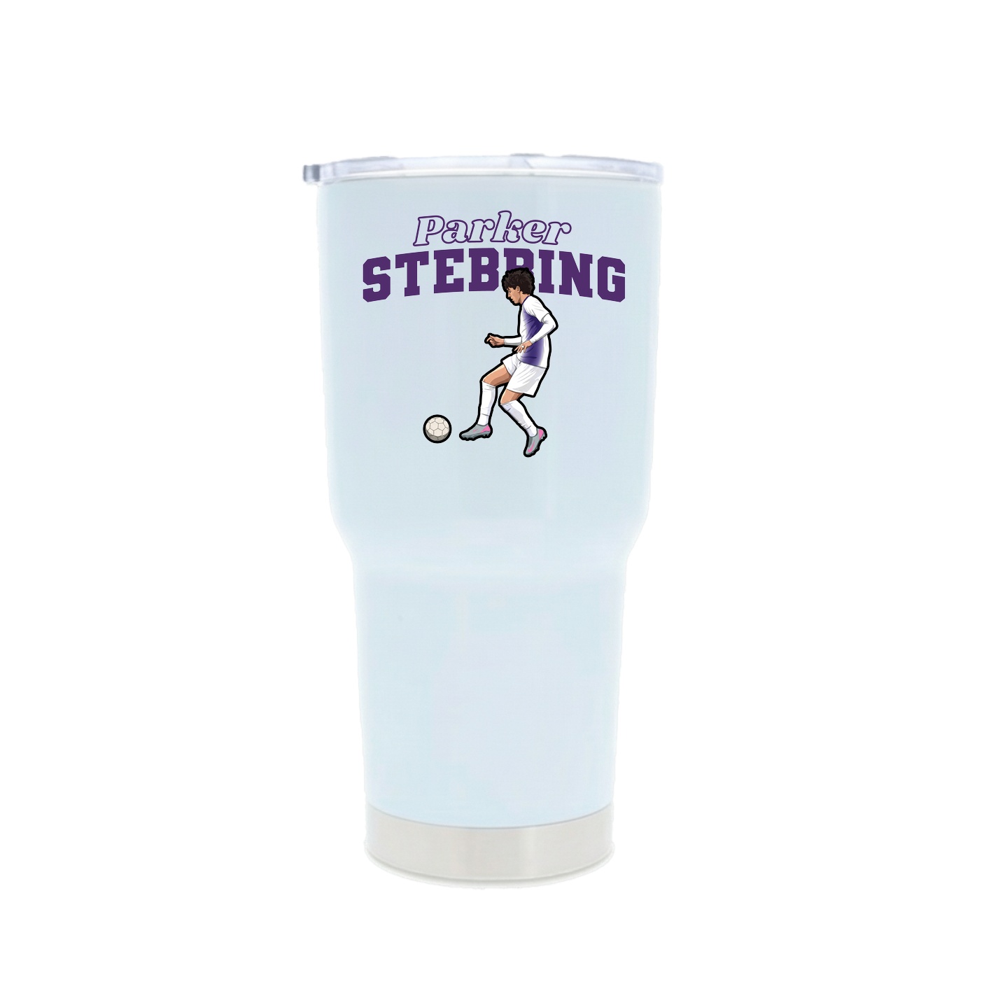30oz Stainless Steel Tumbler — Name Arch in White