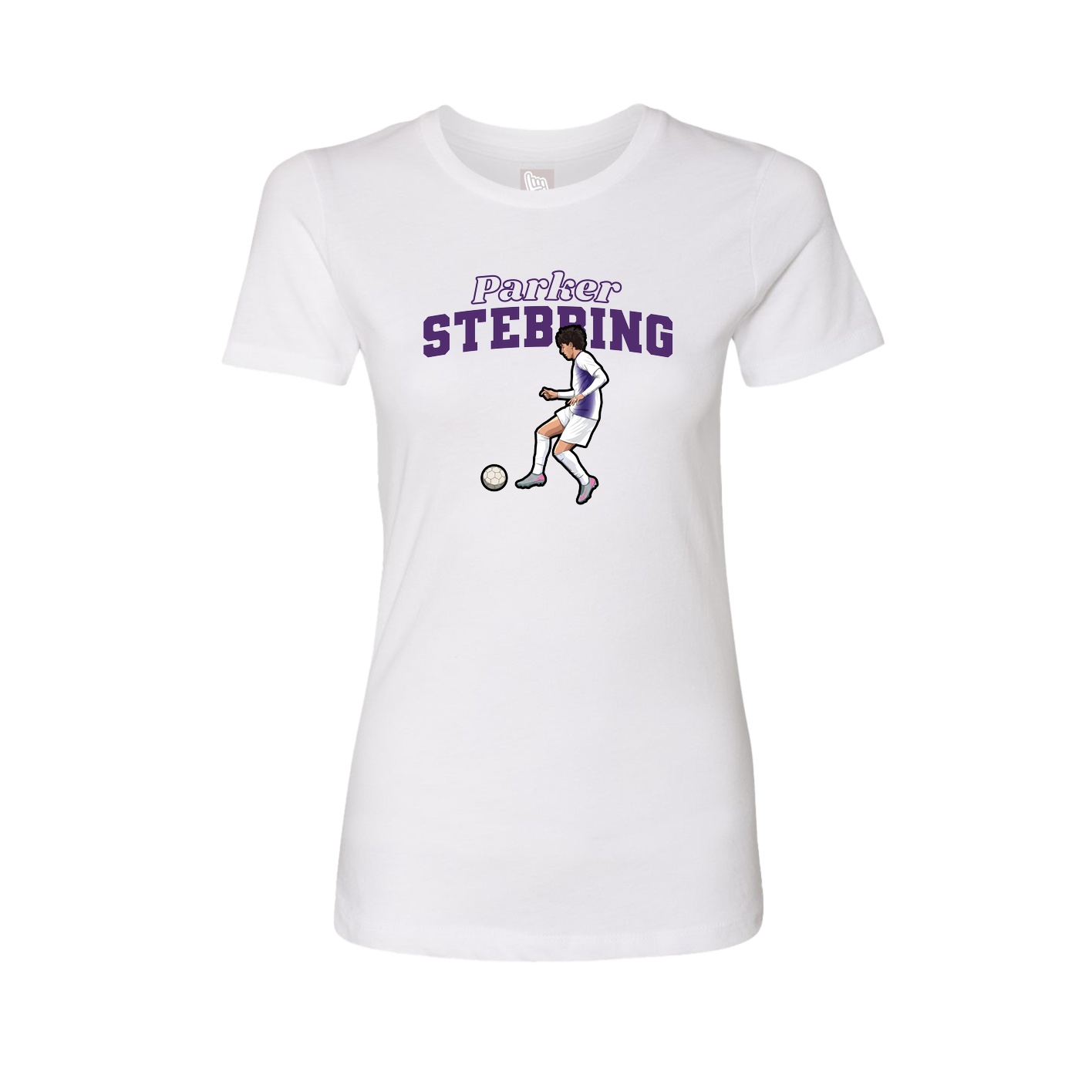 Fitted Women's Tee — Name Arch in White