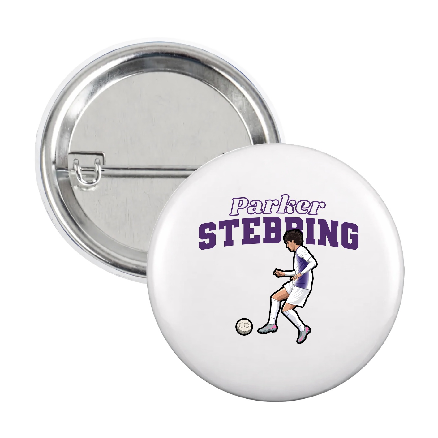 Game Day Button — Name Arch in White