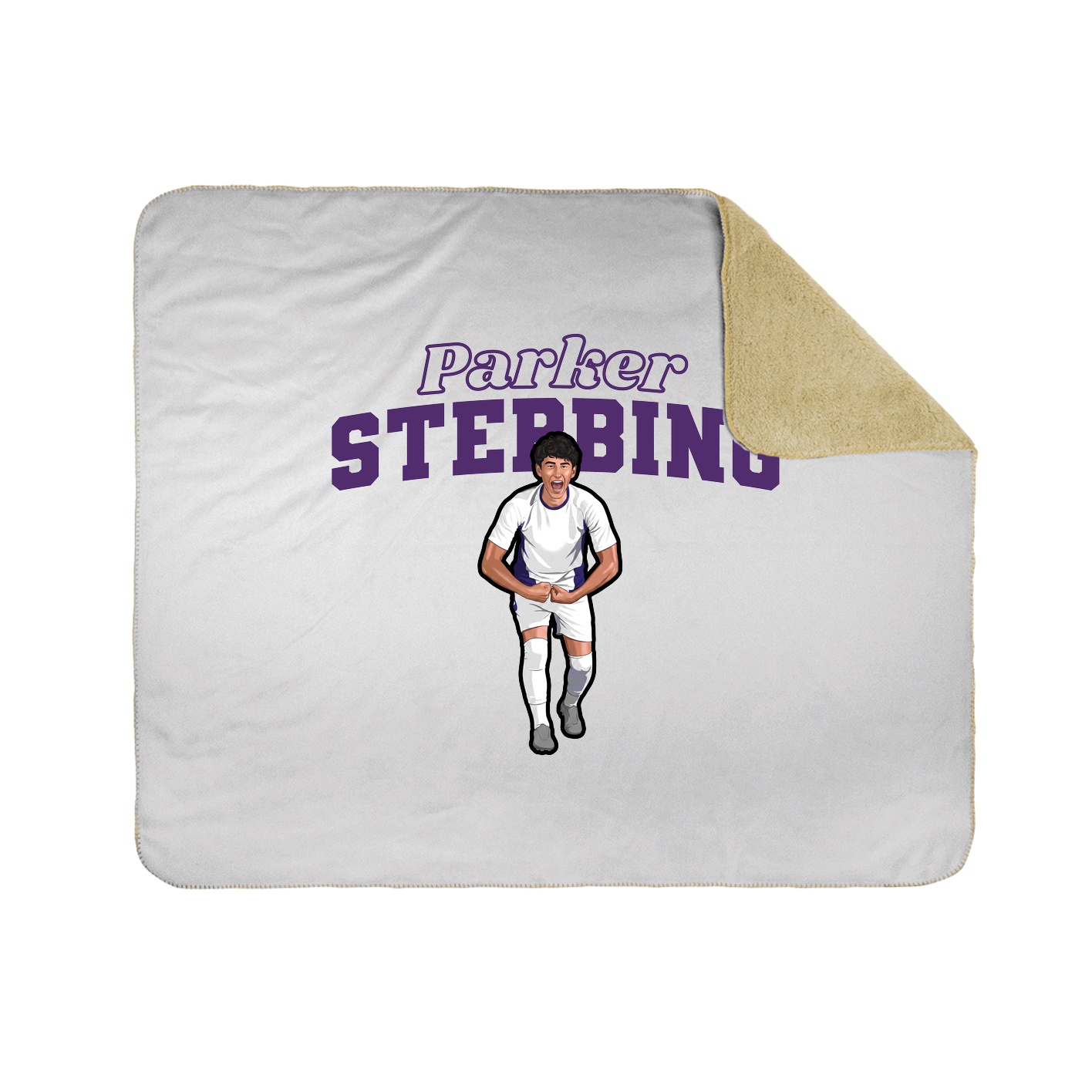 Throw Blanket — Name Arch in White