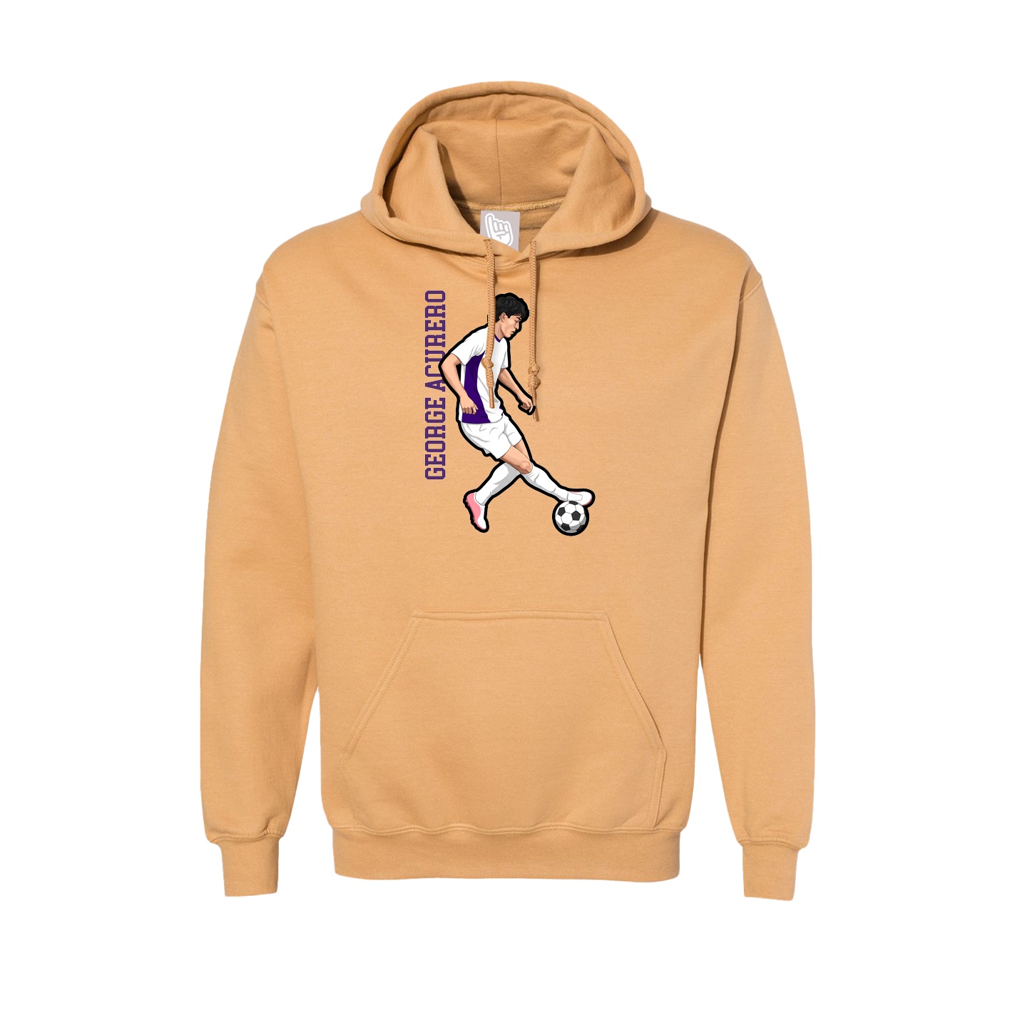 Hoodie — Name Vertical in Vegas Gold