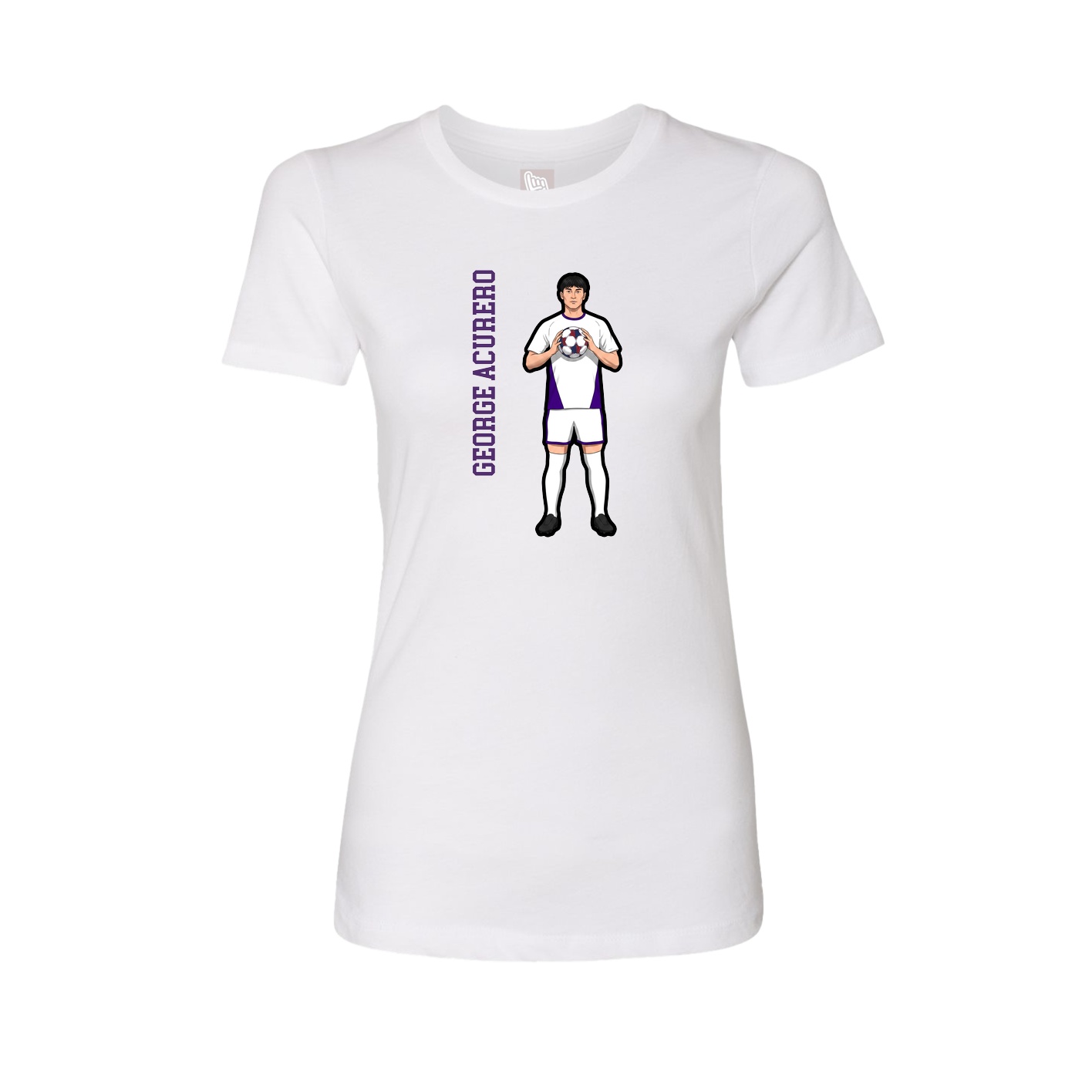 Fitted Women's Tee — Name Vertical in White