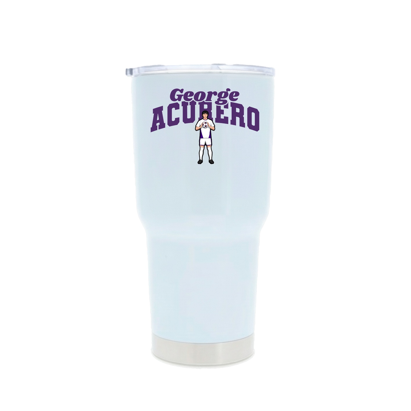 30oz Stainless Steel Tumbler — Signature Arch in White