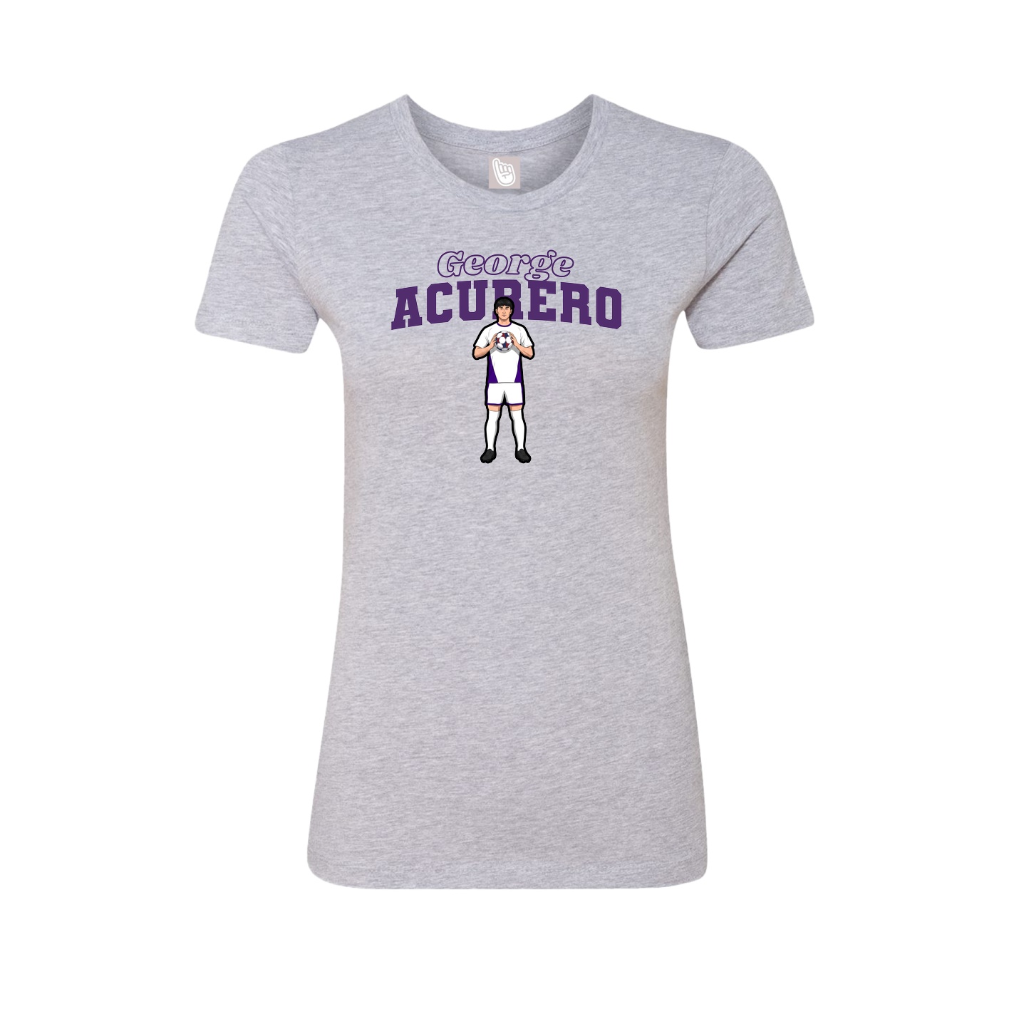 Fitted Women's Tee — Name Arch in Grey