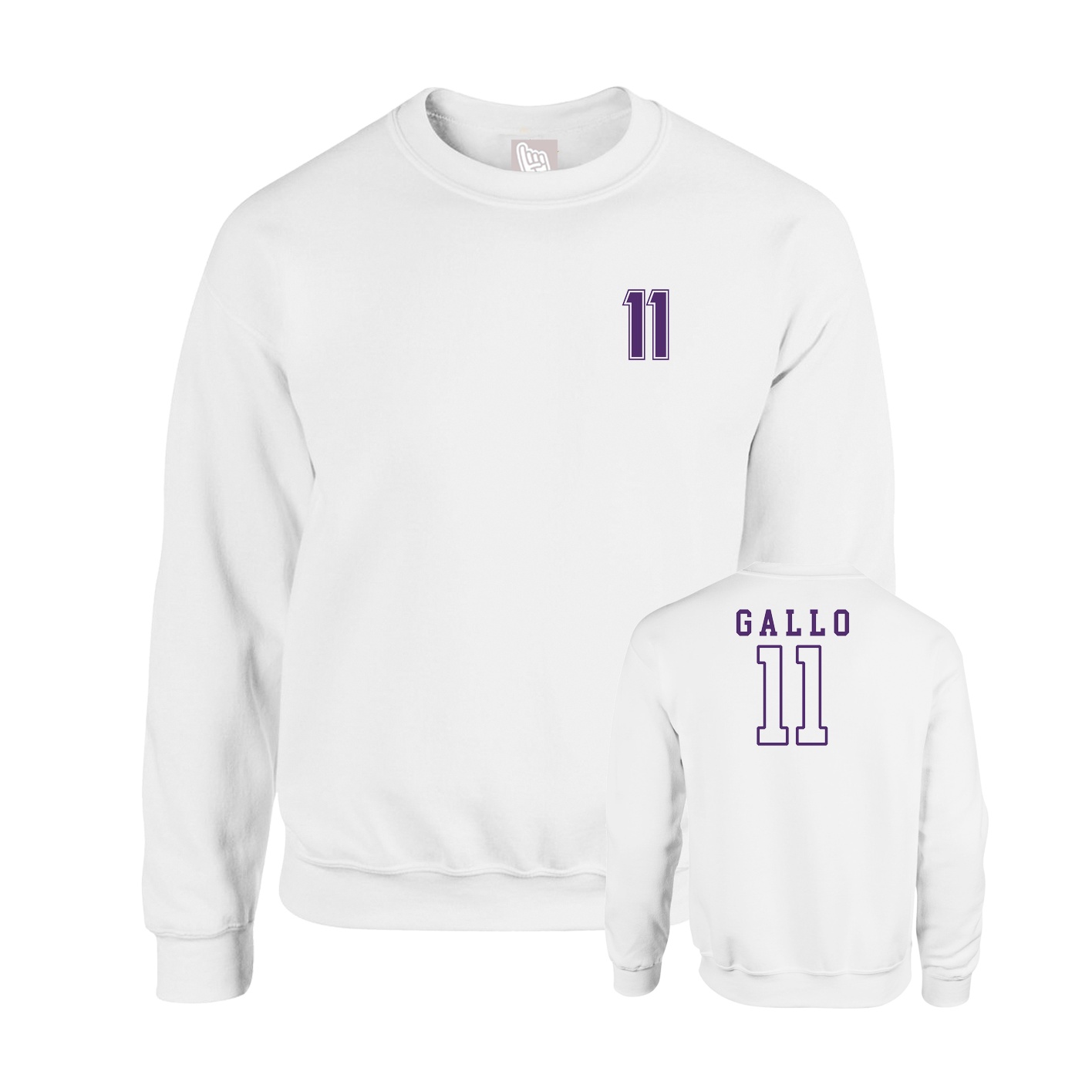 Fleece Crew — Chest Back in White