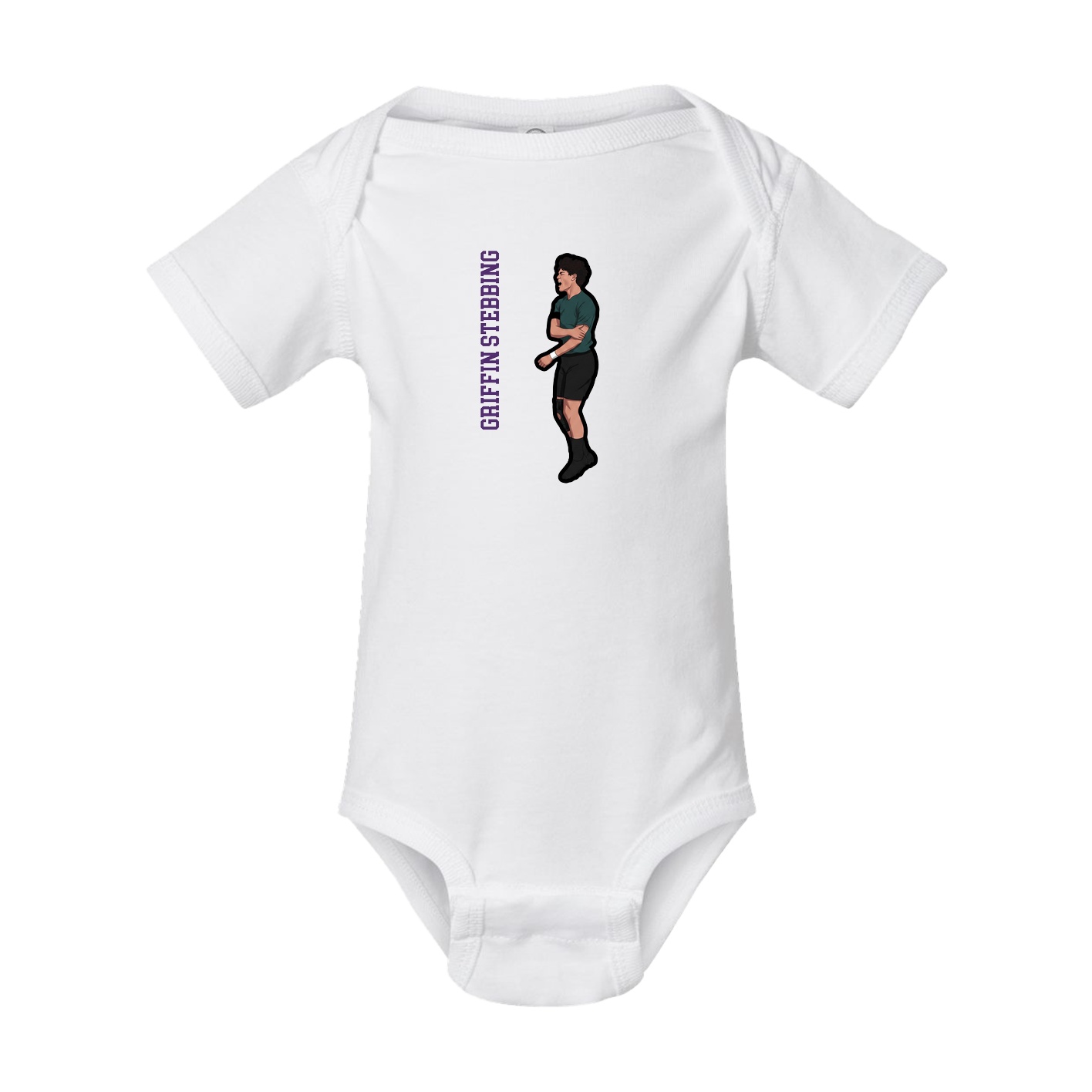 Baby Onesie — Name Vertical in White