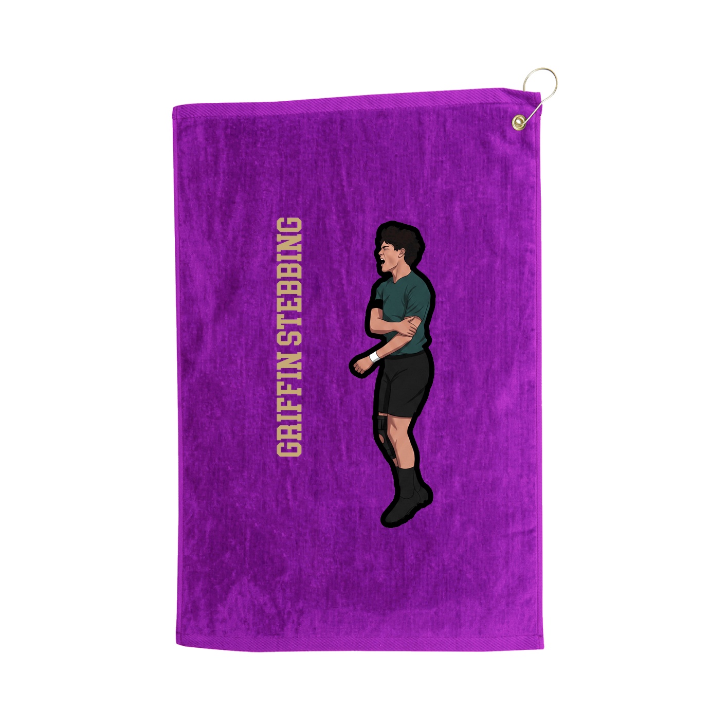 Golf Towel — Name Vertical in Purple