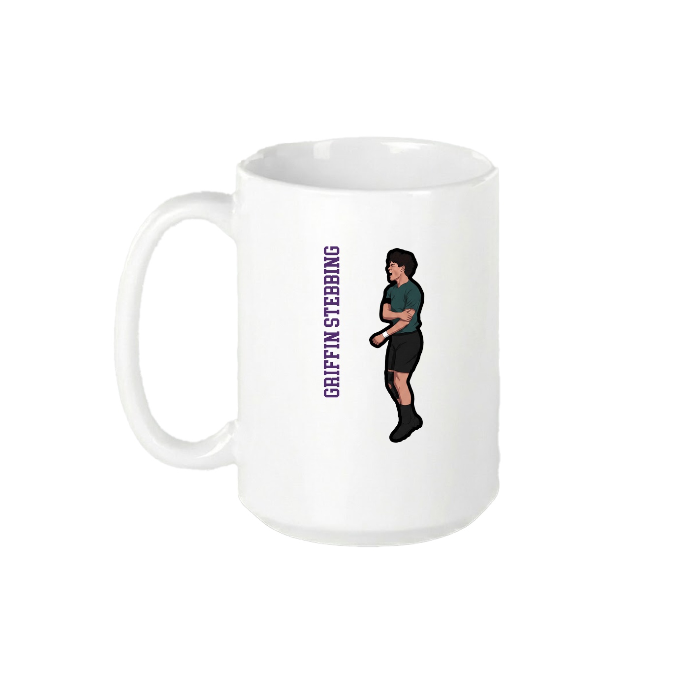 15oz Coffee Mug — Name Vertical in White