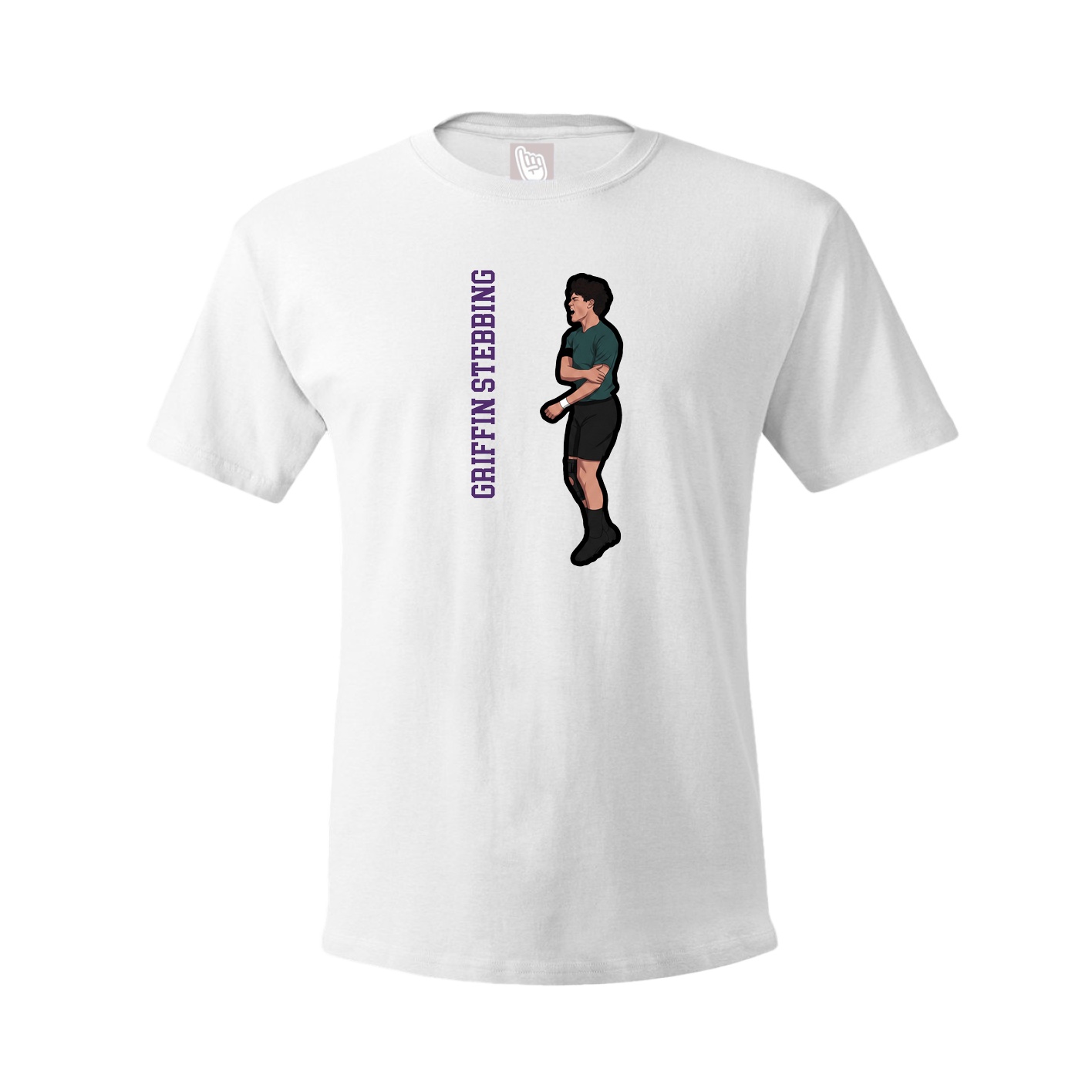 Youth Tee — Name Vertical in White