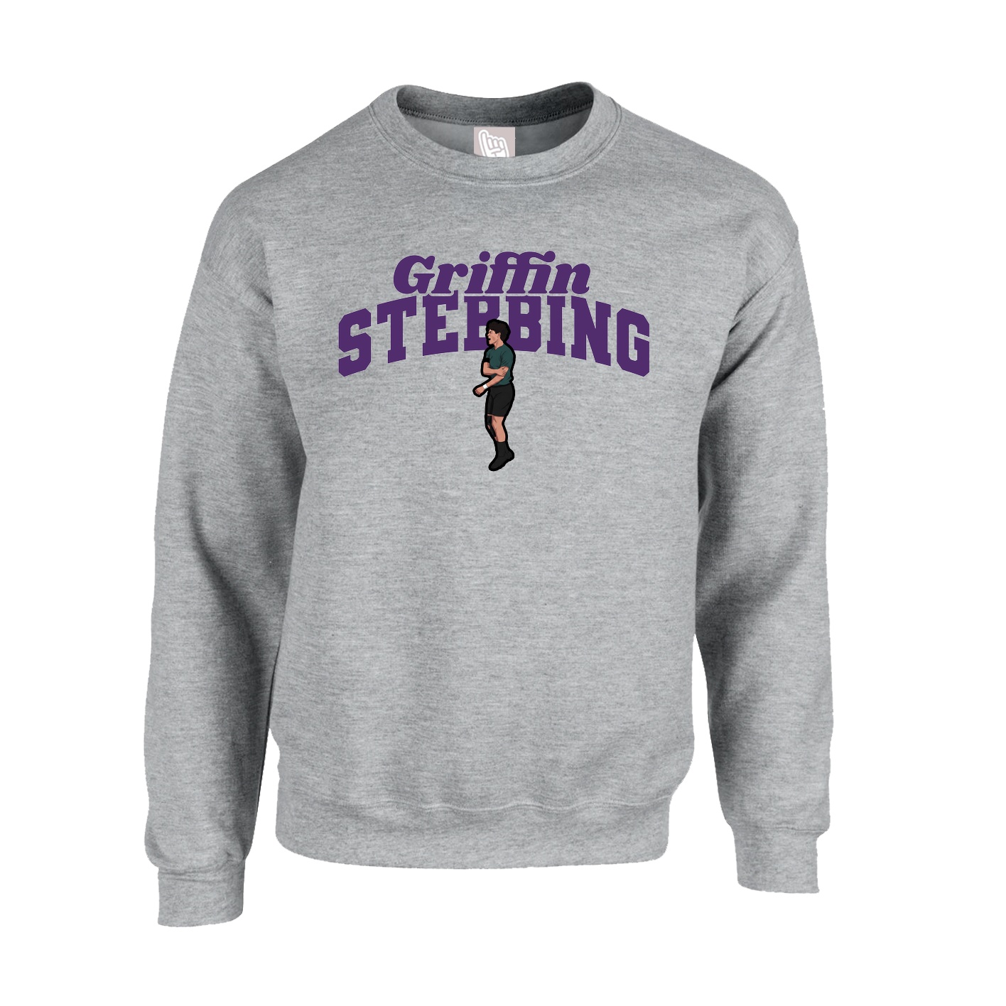 Fleece Crew — Signature Arch in Grey