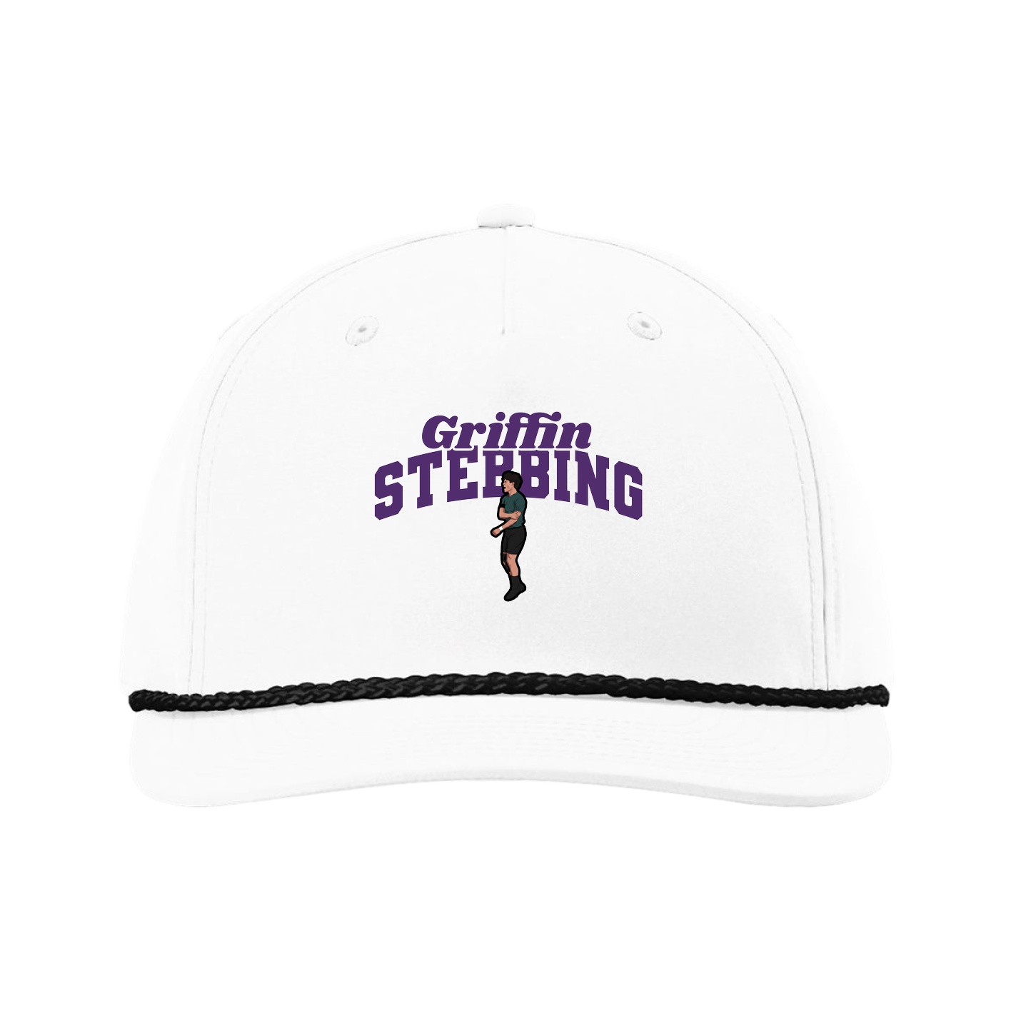 Five-Panel Classic Rope Cap — Signature Arch in White