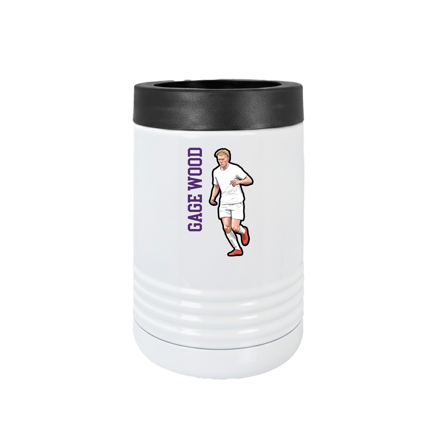 Beverage Holder — Name Vertical in White