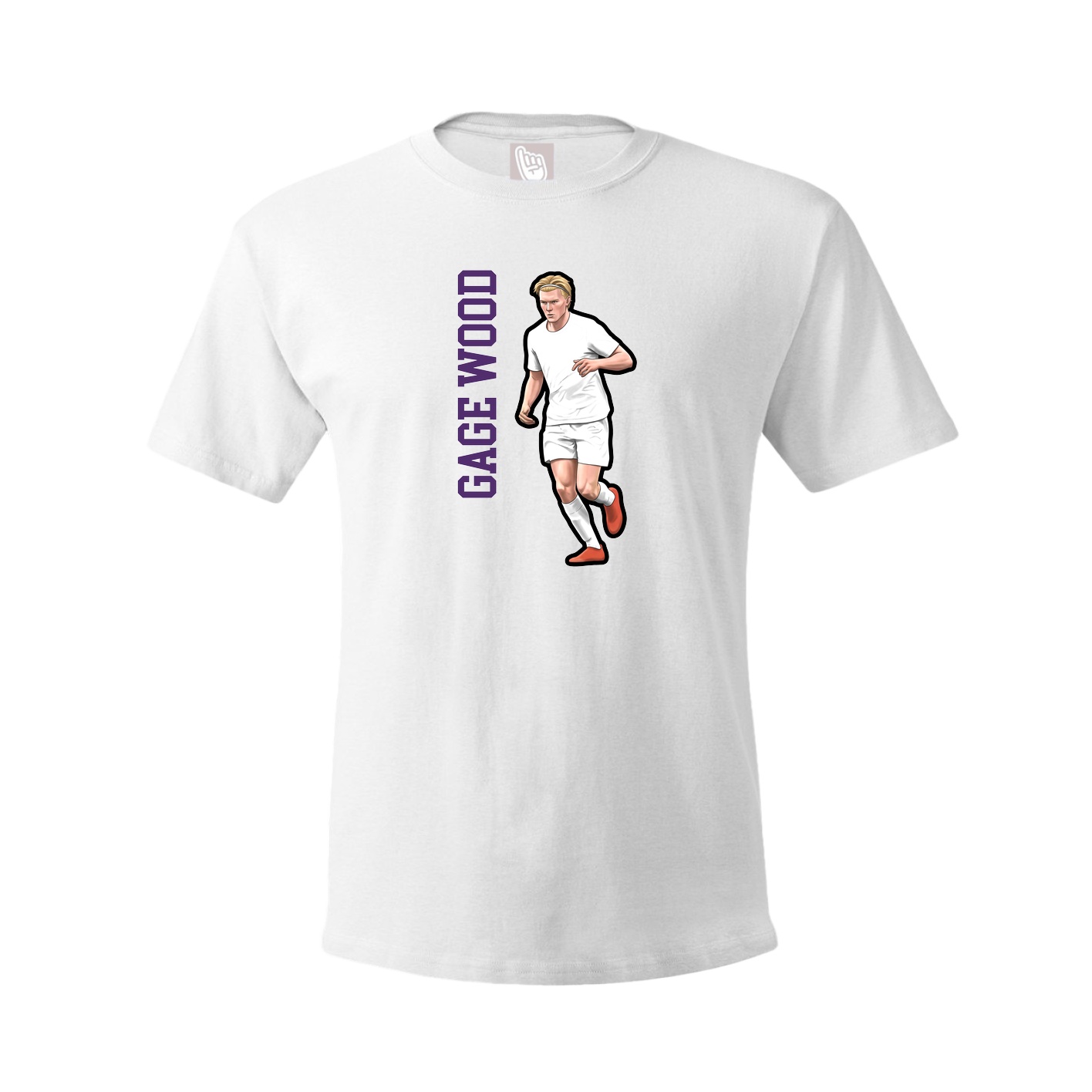Youth Tee — Name Vertical in White