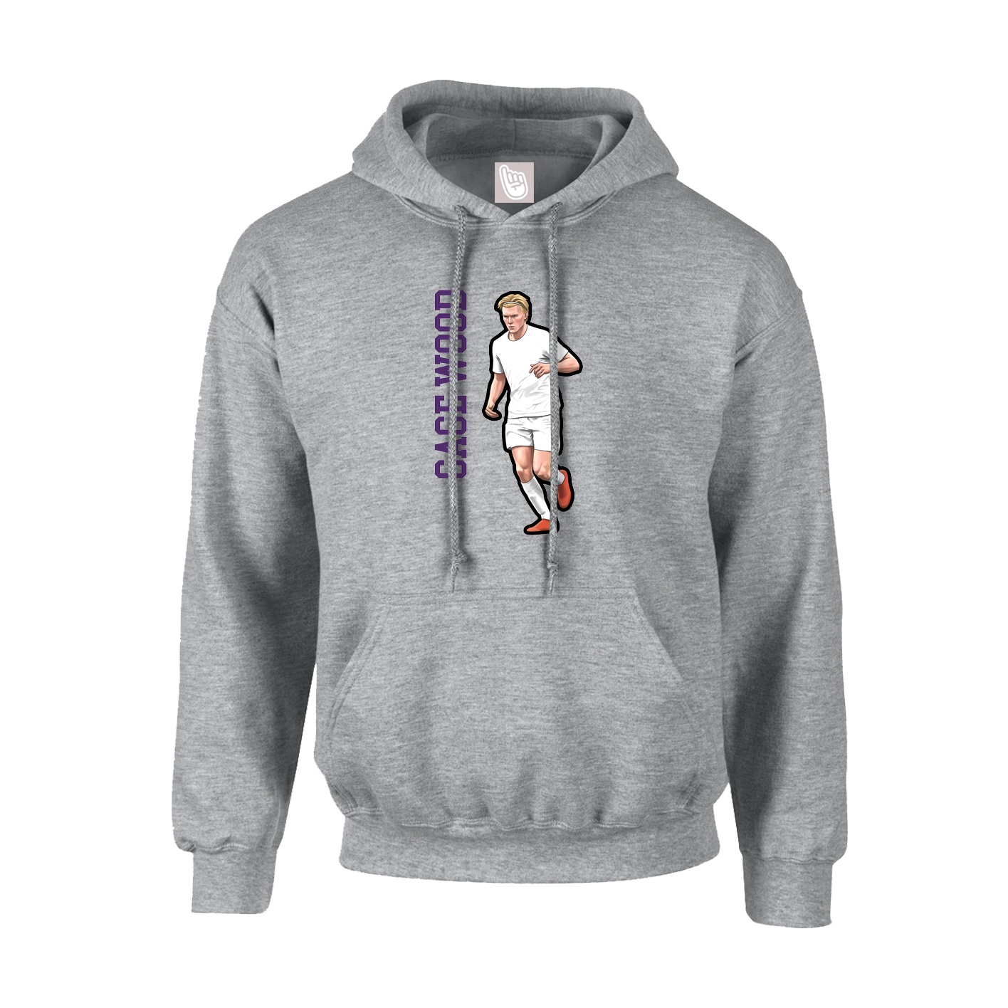 Youth Hoodie — Name Vertical in Grey