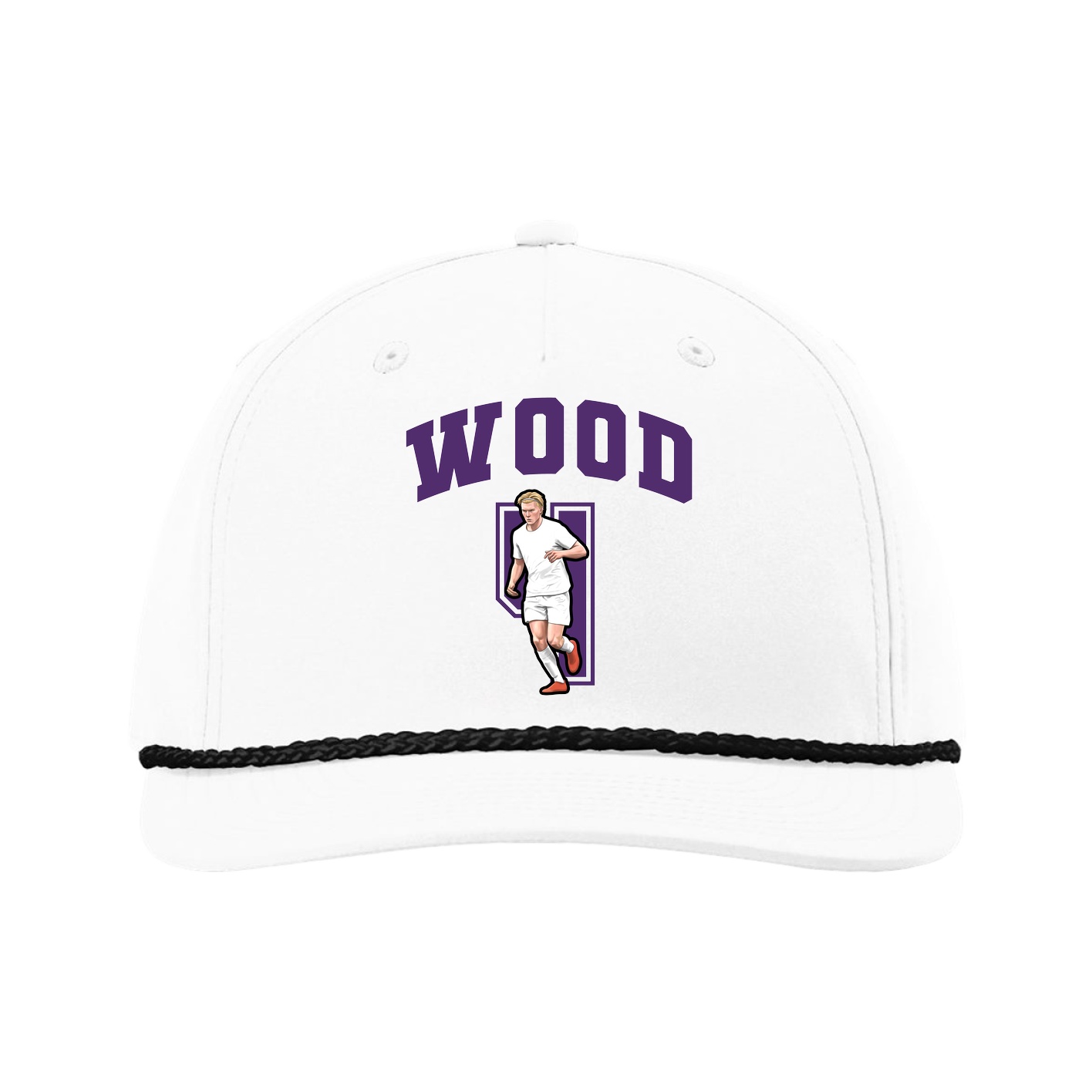 Five-Panel Classic Rope Cap — Number in White