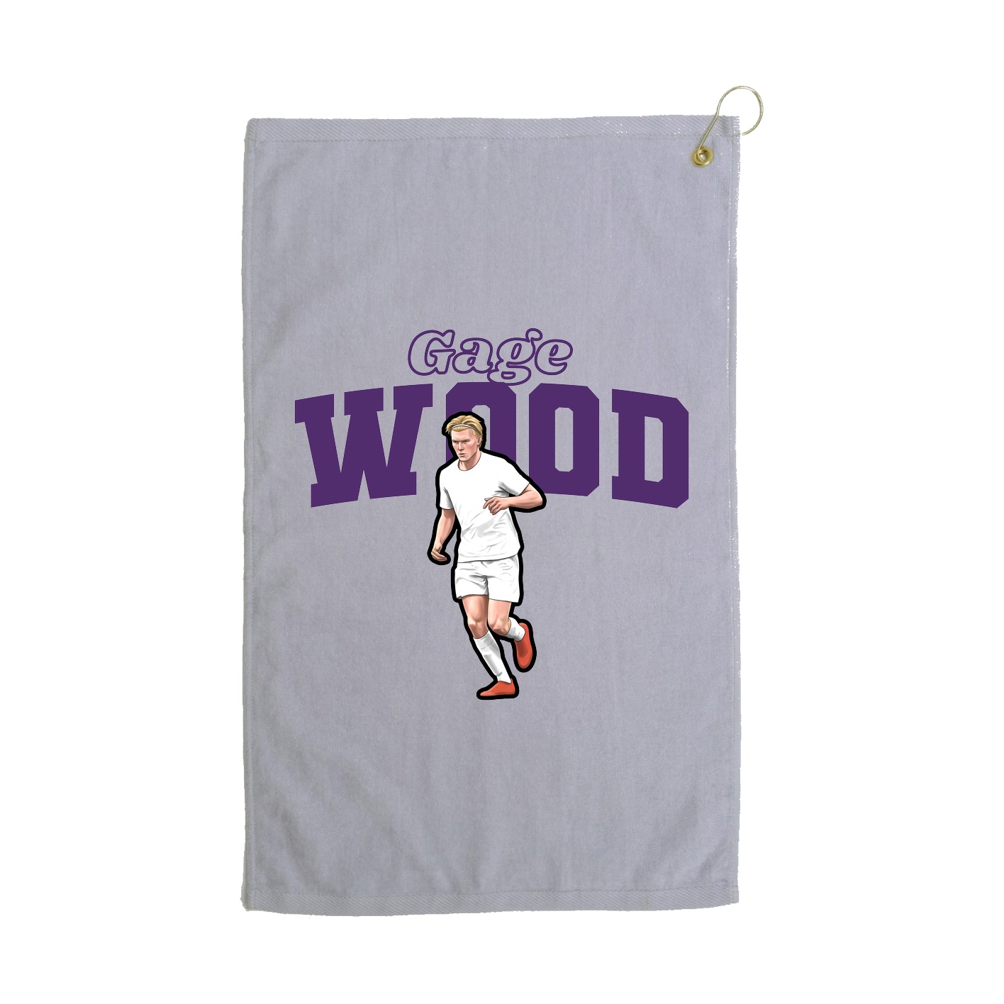 Golf Towel — Name Arch in Grey