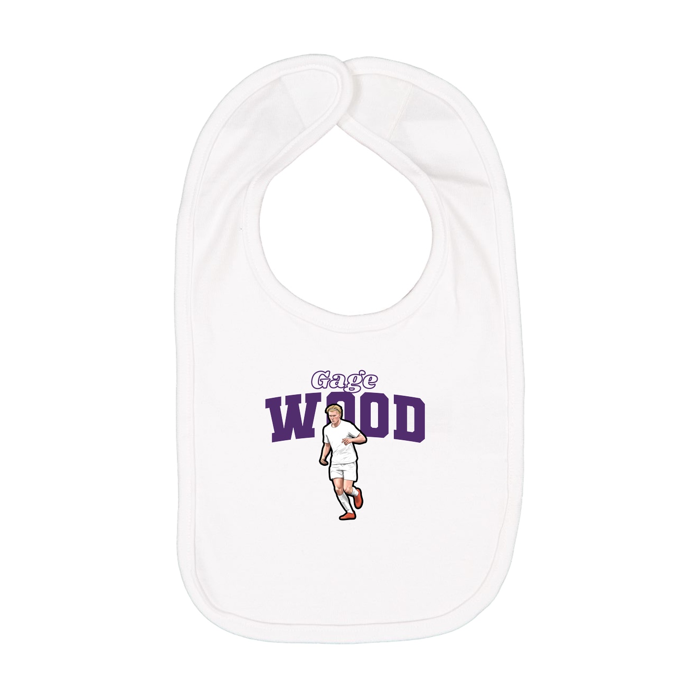 Infant Bib — Name Arch in White